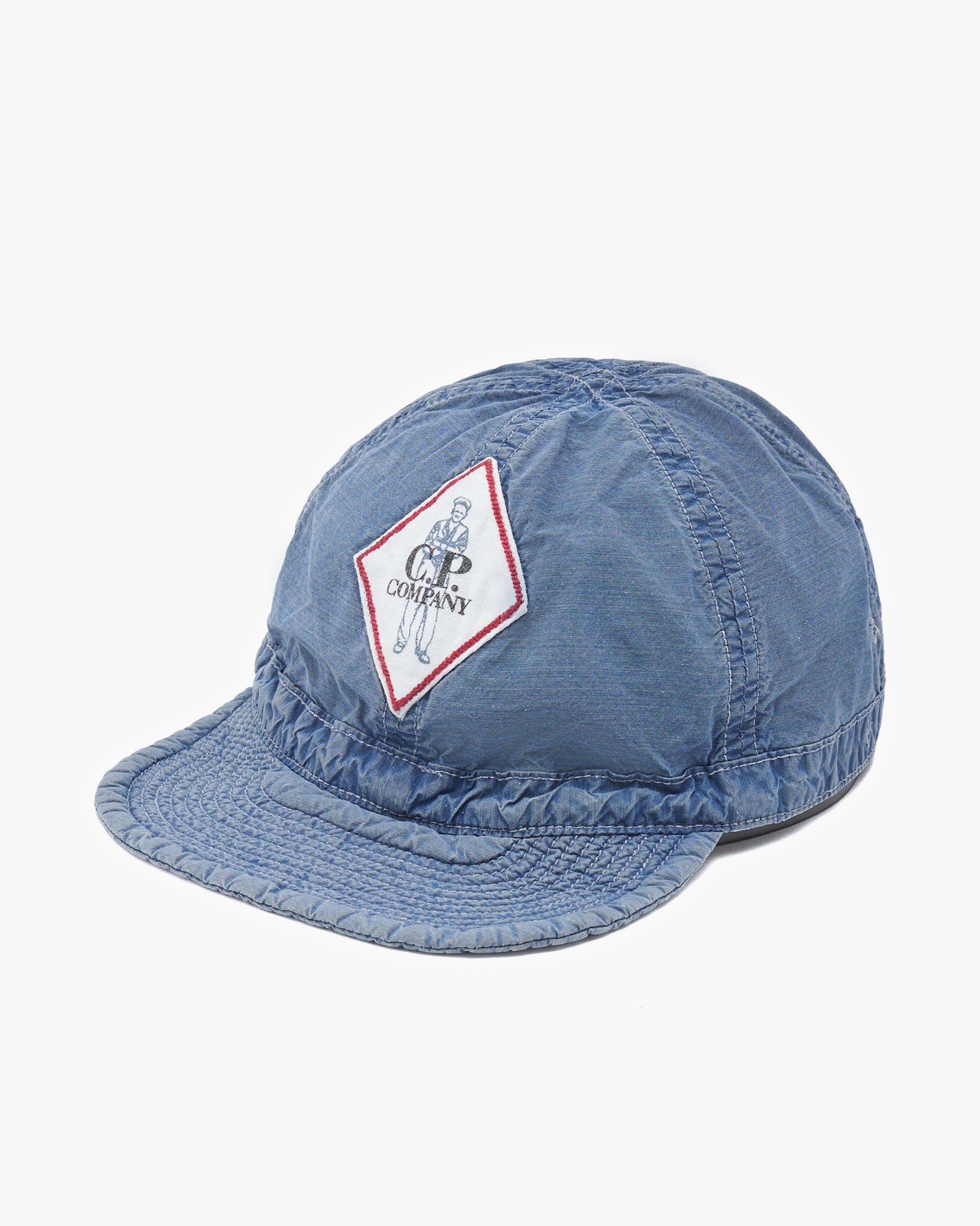 Caps CP Company 50 Fili Indigo Bleached Unisex Cap - 20CMAC285A110288B-D11