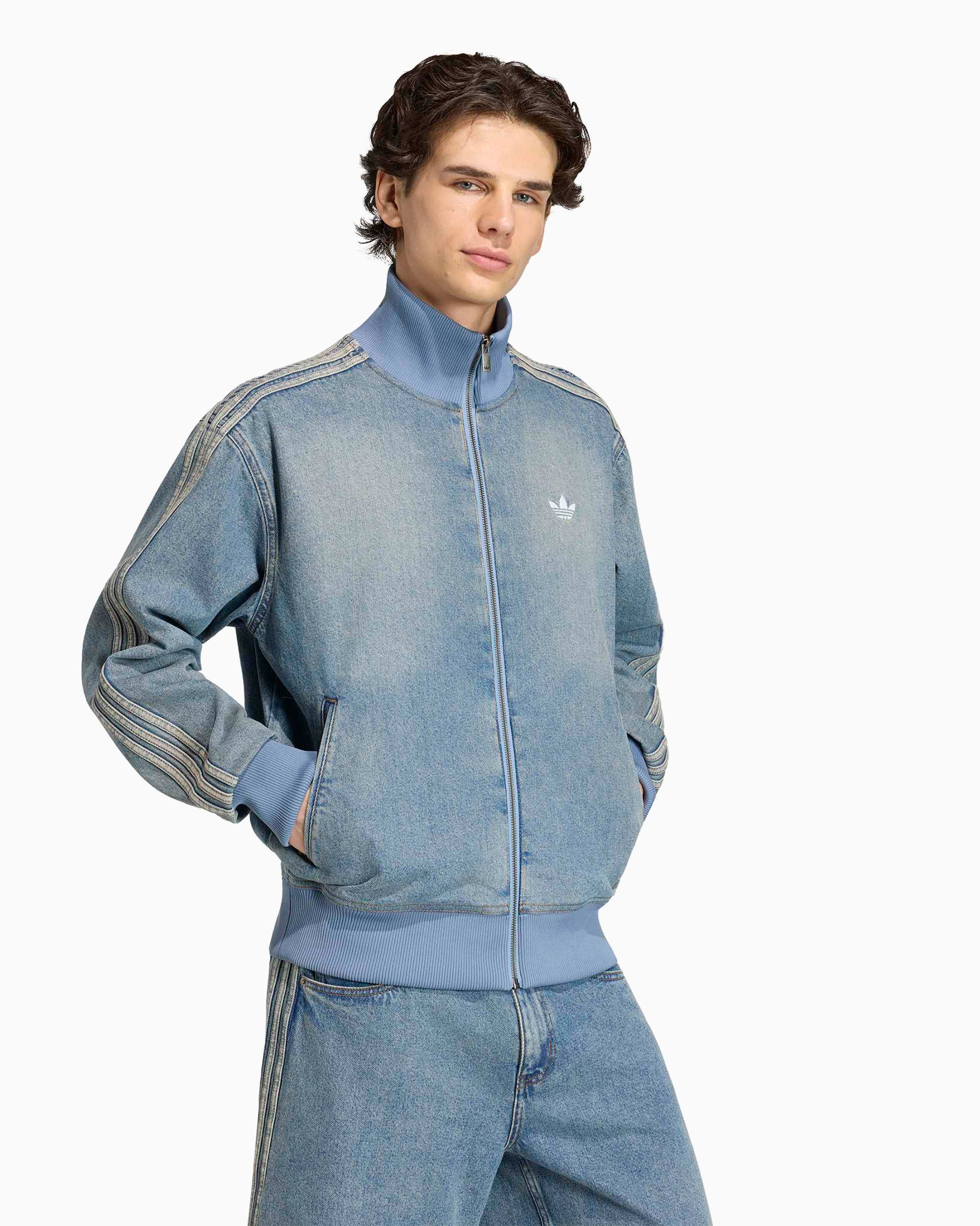 Jackets Coats adidas Originals Firebird Adicolor Denim Logo Relaxed Men's Track Jacket - KS4970
