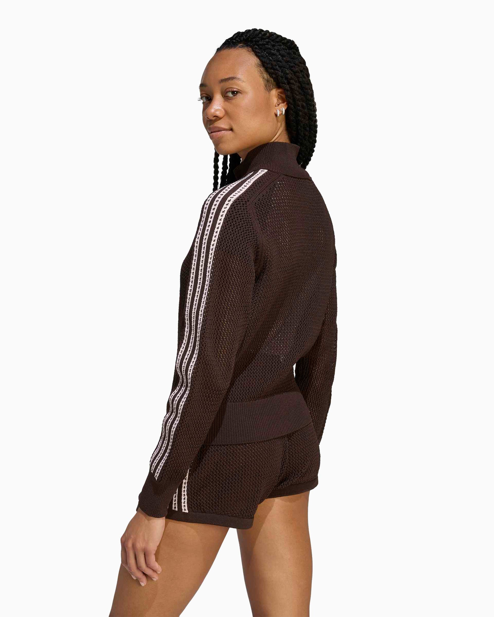 Jackets Coats adidas Originals Firebird Knitted Crochet Slim Women's Track Jacket - KE0202