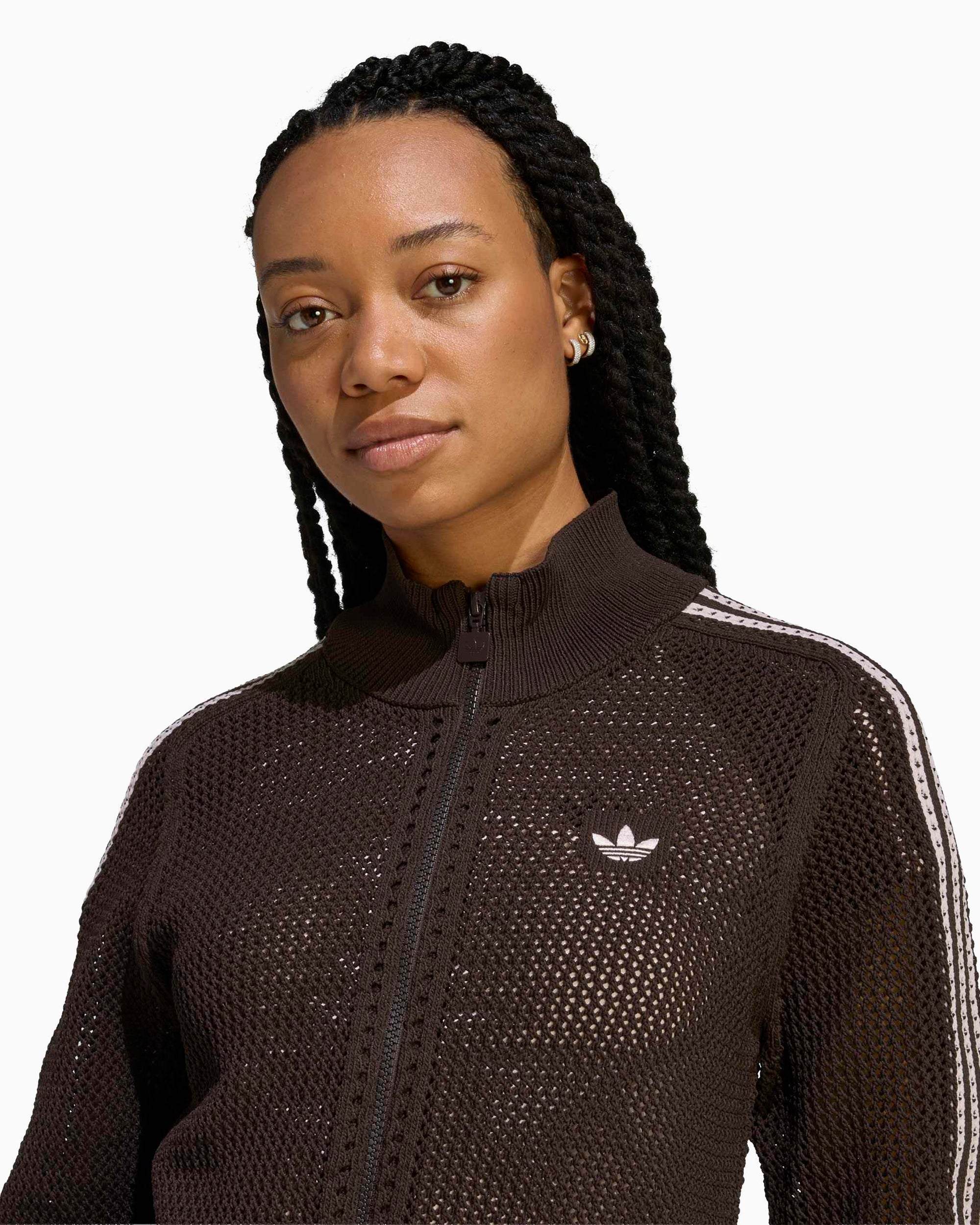Jackets Coats adidas Originals Firebird Knitted Crochet Slim Women's Track Jacket - KE0202