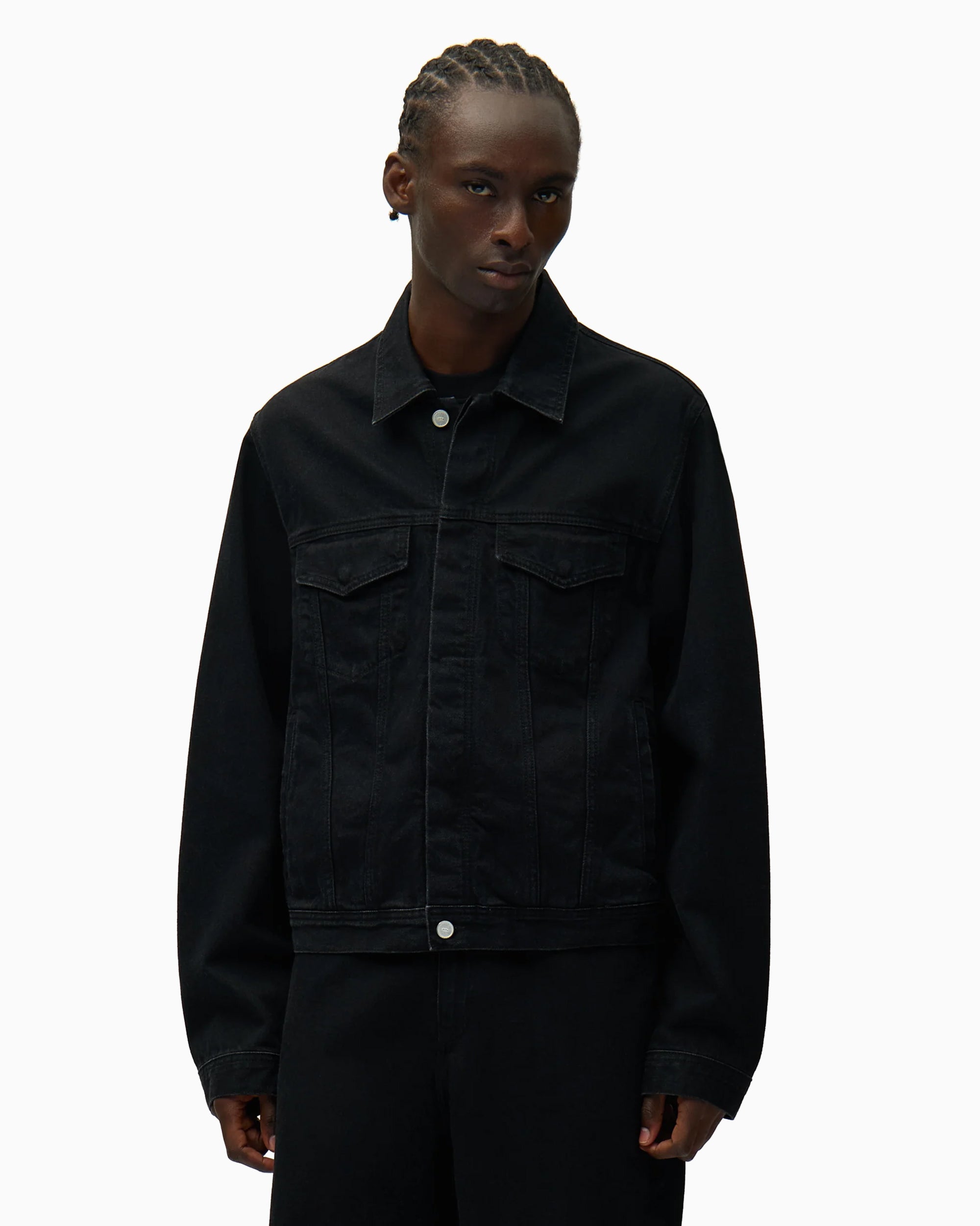 Jackets Coats Arte Antwerp Circle Logo Men's Denim Jacket - SS26-213J-Black