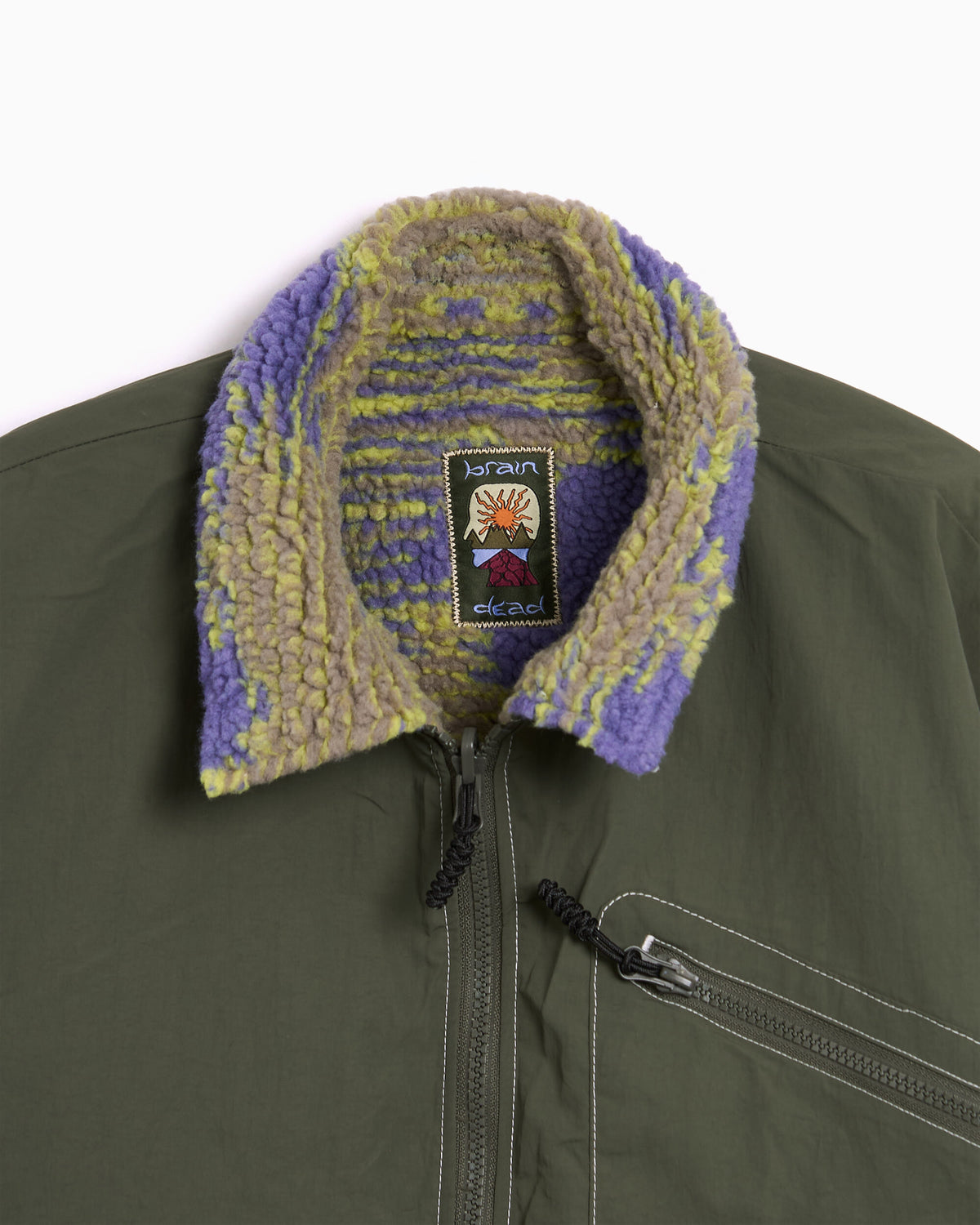 Jackets Coats Brain Dead Sherpa Camo Print Reversible Relaxed Men's Fleece Jacket - F26O09005239