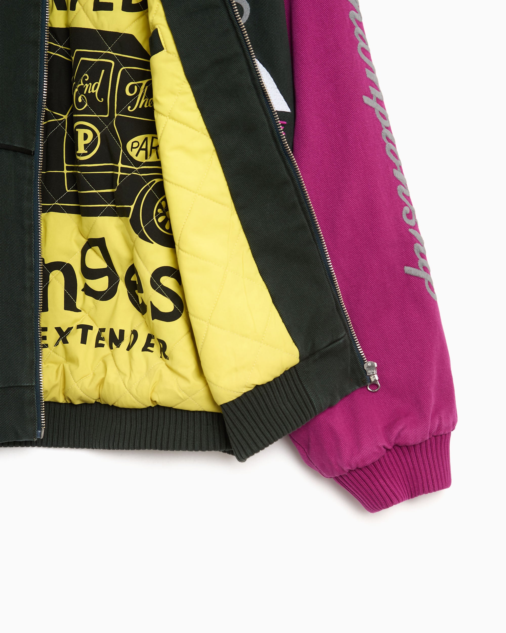 Jackets Coats by Parra Owl Meets Rat with patches Boxy Men's Bomber - 55100-PURPLEPINK