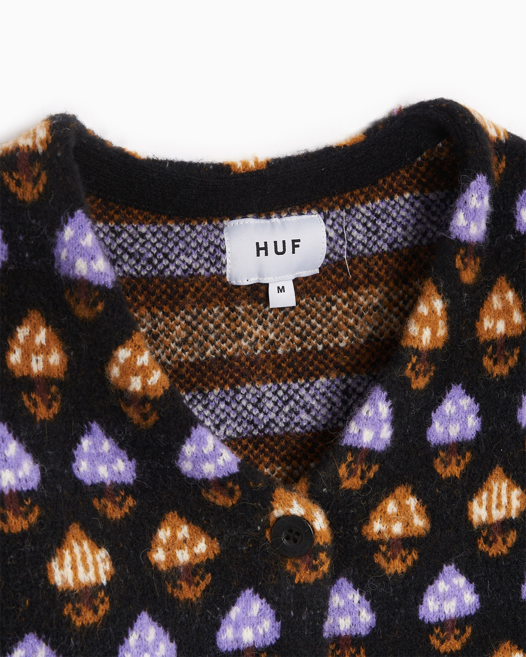 Jackets Coats HUF Shroom Women's Cropped Cardigan Women's Cardigan - WKN0044-BLACK