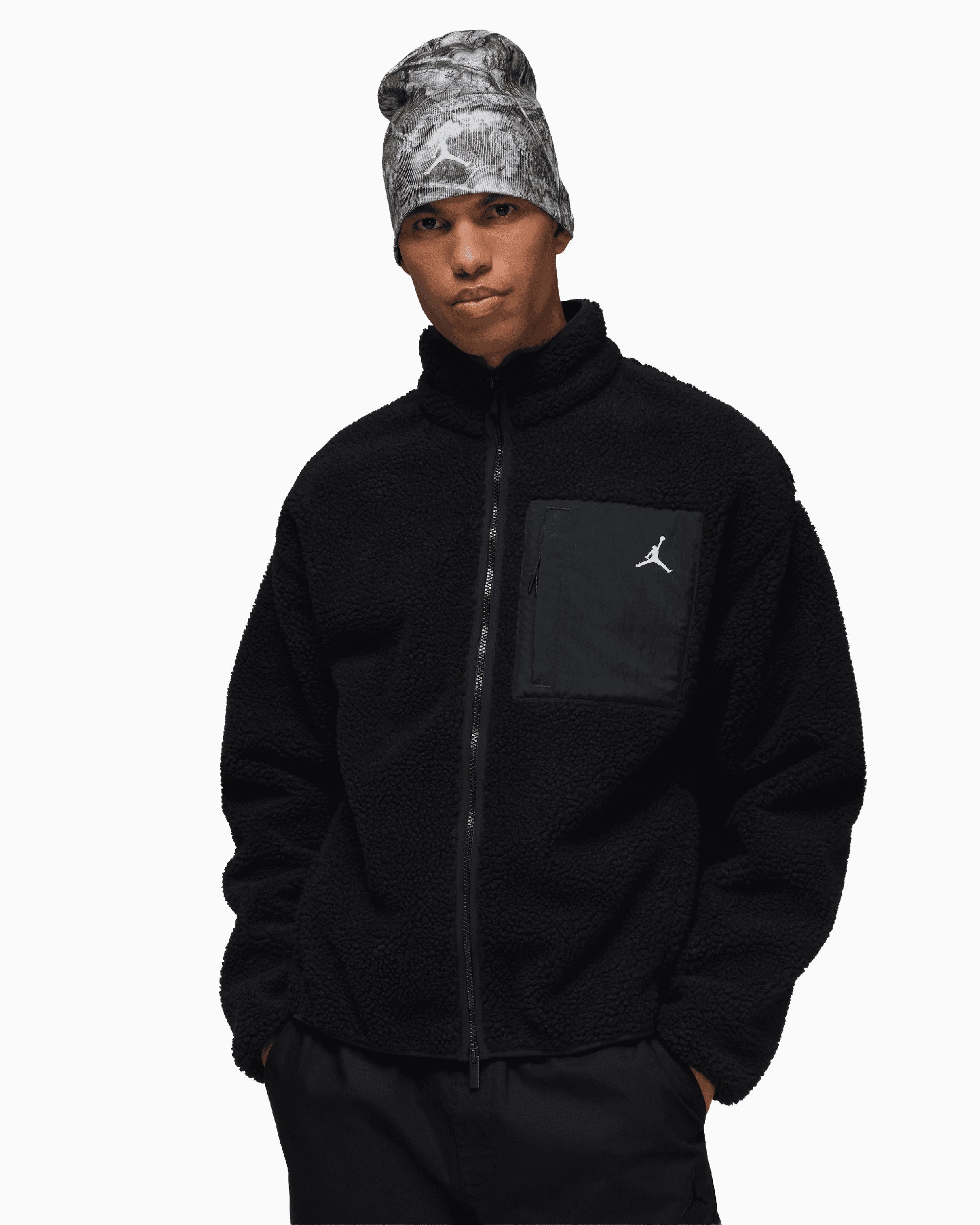 Jackets Coats Jordan Flight Mountainside Faux Fur Relaxed Men's Fleece Jacket - HV0778-010