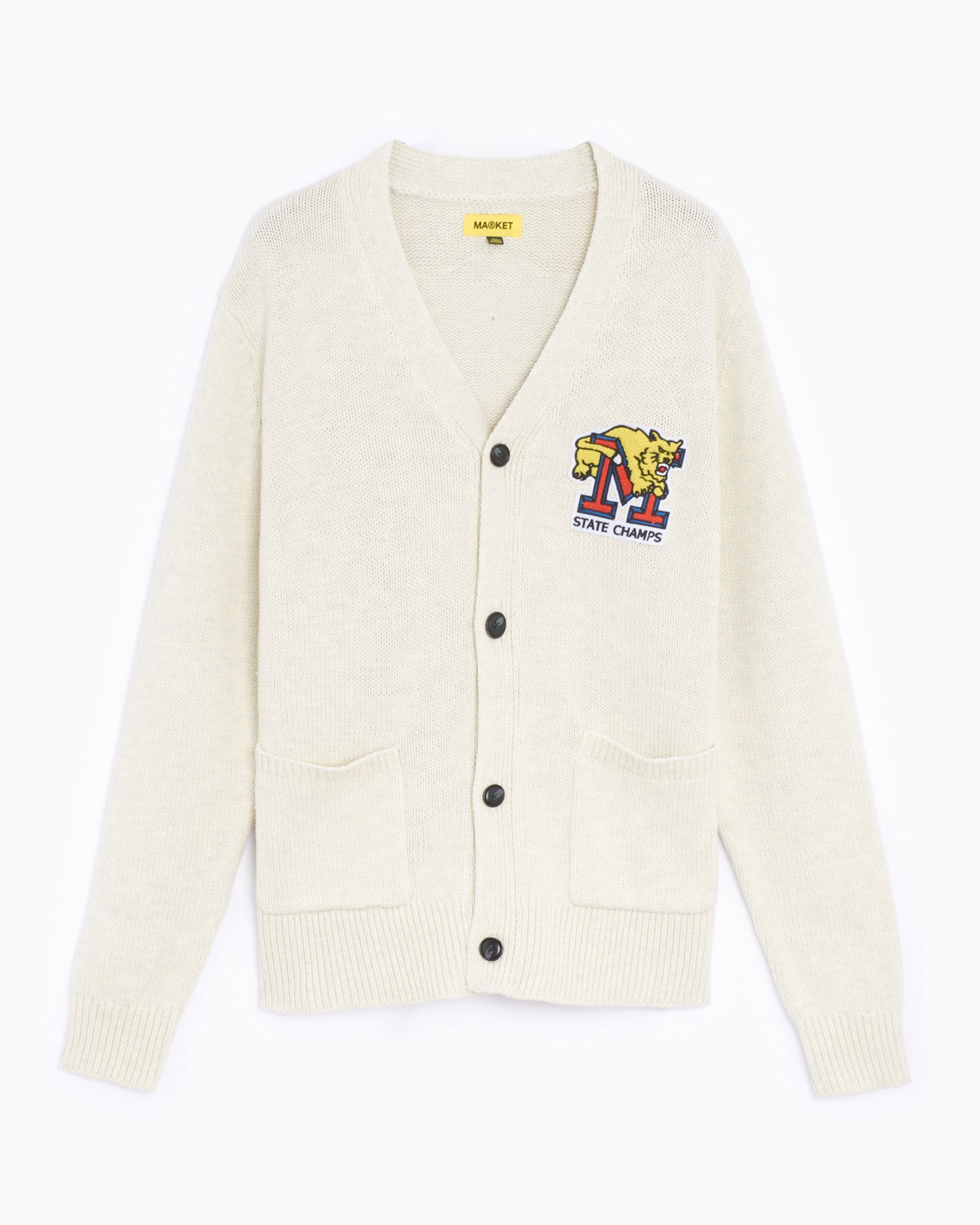 Jackets Coats MARKET State Champs Men's Cardigan Men's Jacket - 379000031-cream