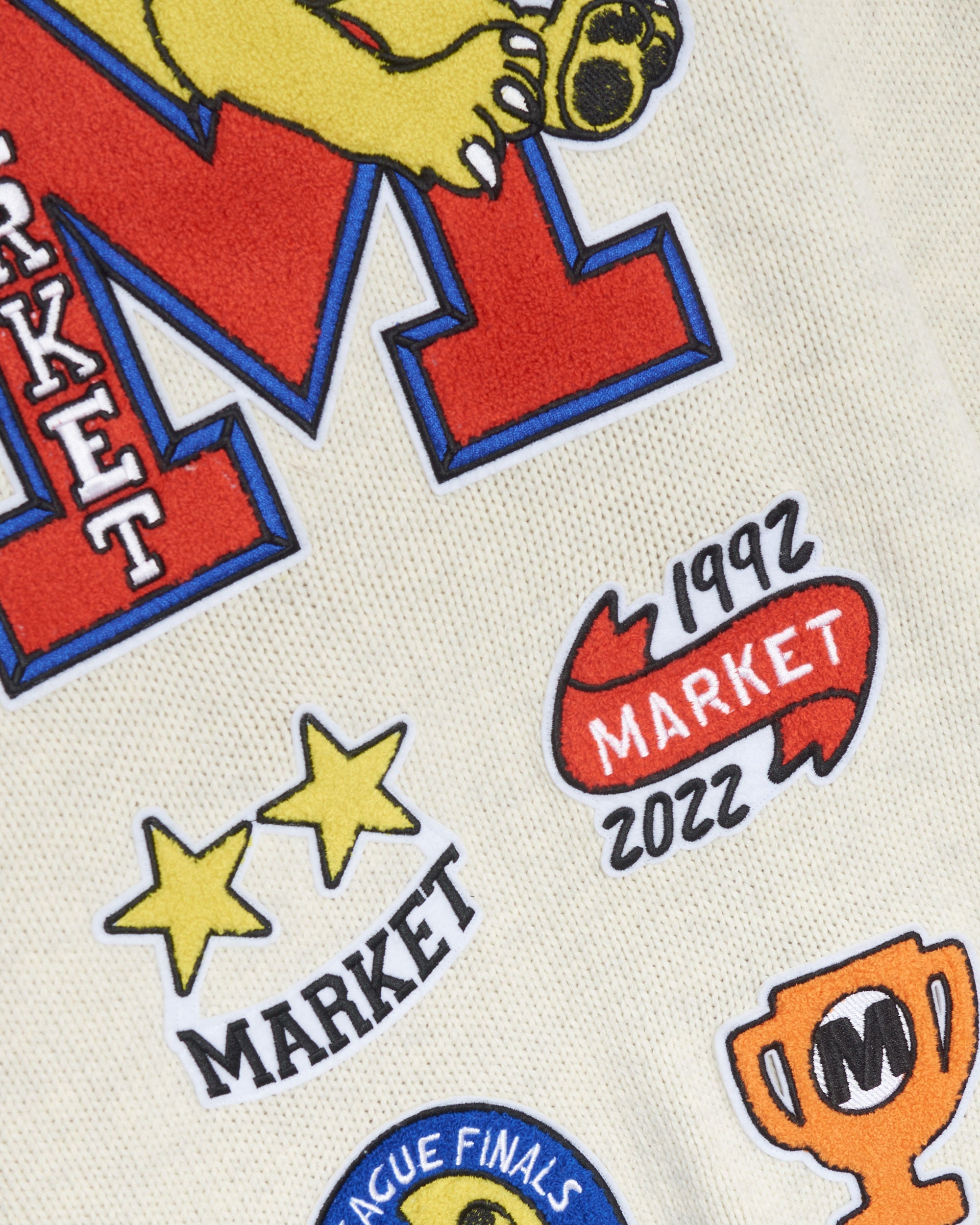 Jackets Coats MARKET State Champs Men's Cardigan Men's Jacket - 379000031-cream