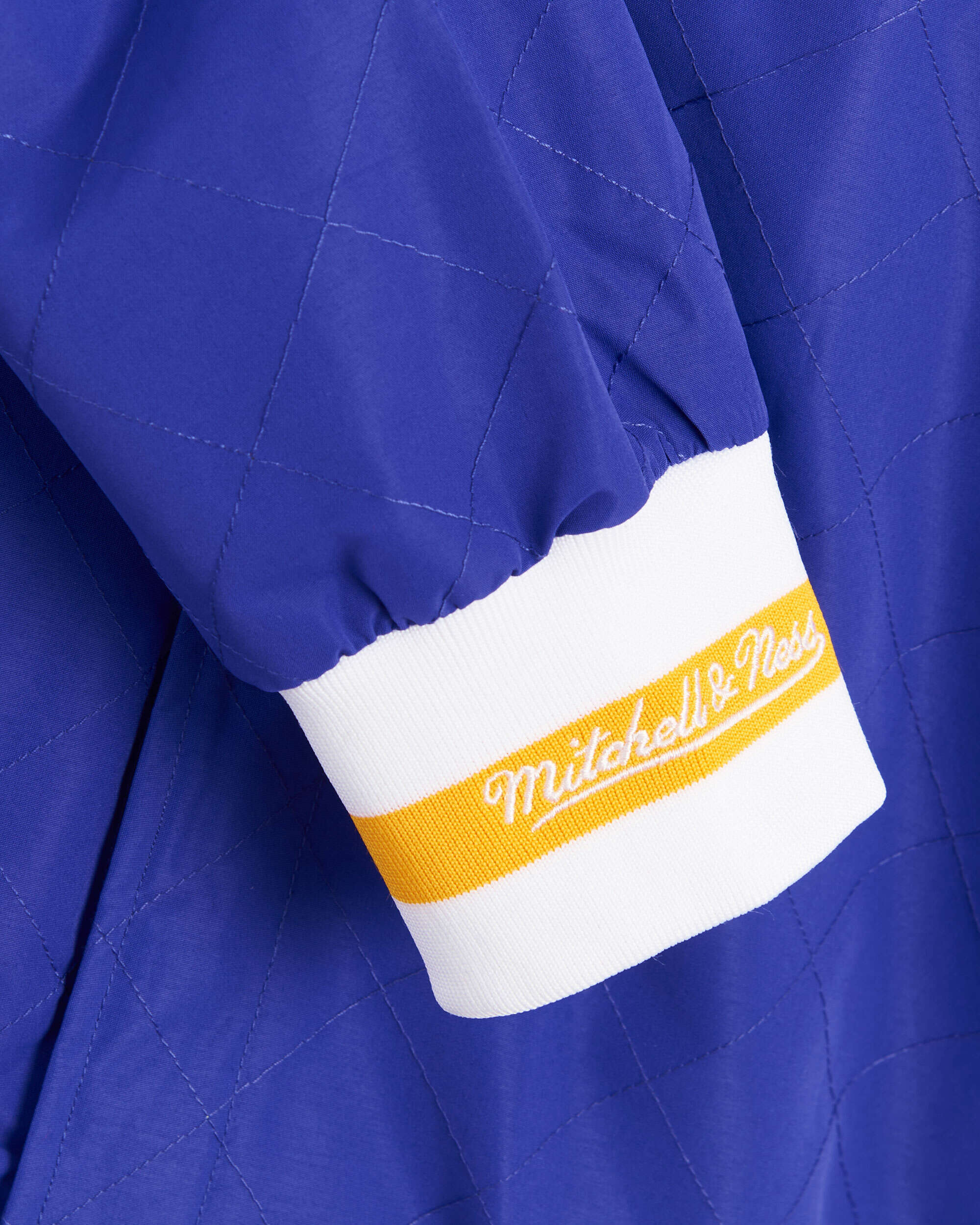 Jackets Coats Mitchell & Ness 75th Anniversary Los Angeles Lakers Men's Warm Up Jacket Men's Jacket - OJBF1201-LALYYPPPDKPR