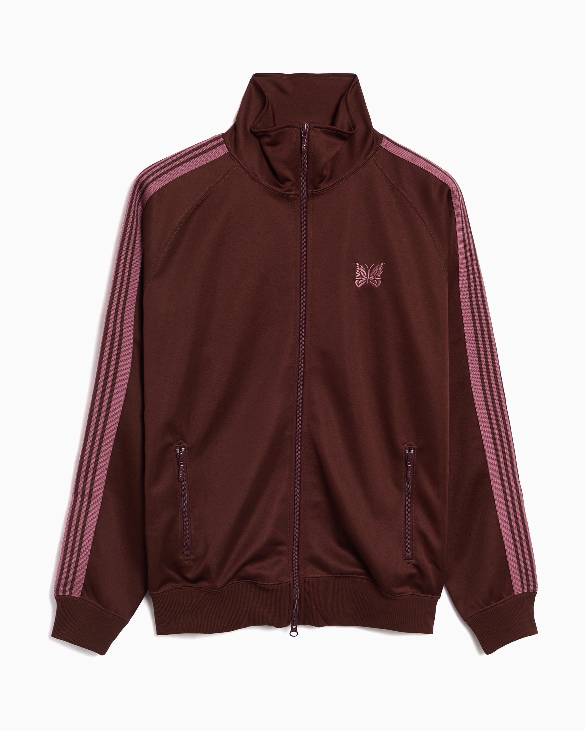 Jackets Coats Needles Poly Smooth Logo Men's Track Jacket - RW314-A-Brown