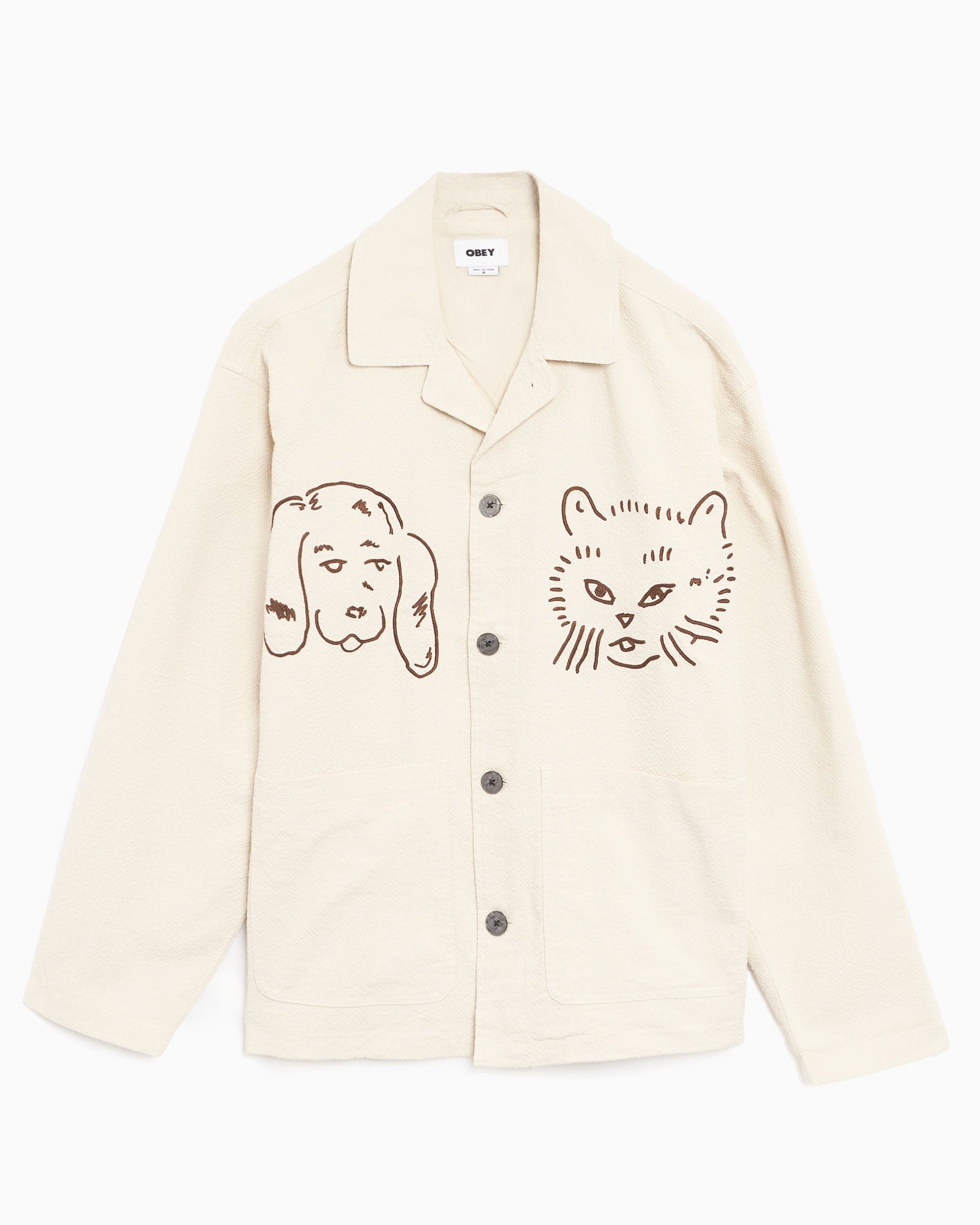 Jackets Coats OBEY Clothing Obey Vesta Men's Shirt Jacket Relaxed Men's Light Jacket - 121160065-ERT