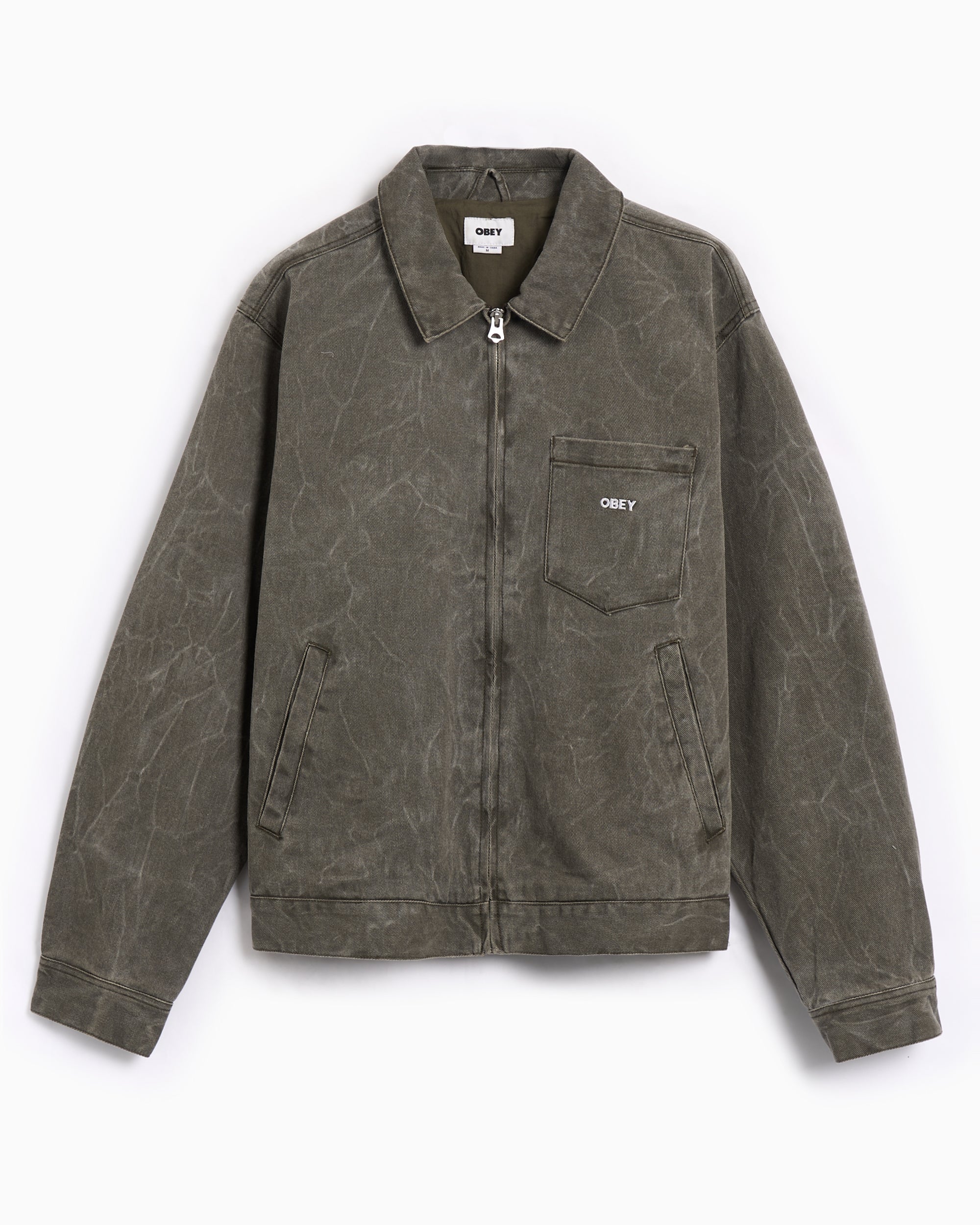 Jackets Coats OBEY Clothing Workman Men's Denim Jacket - 121800599-BOW