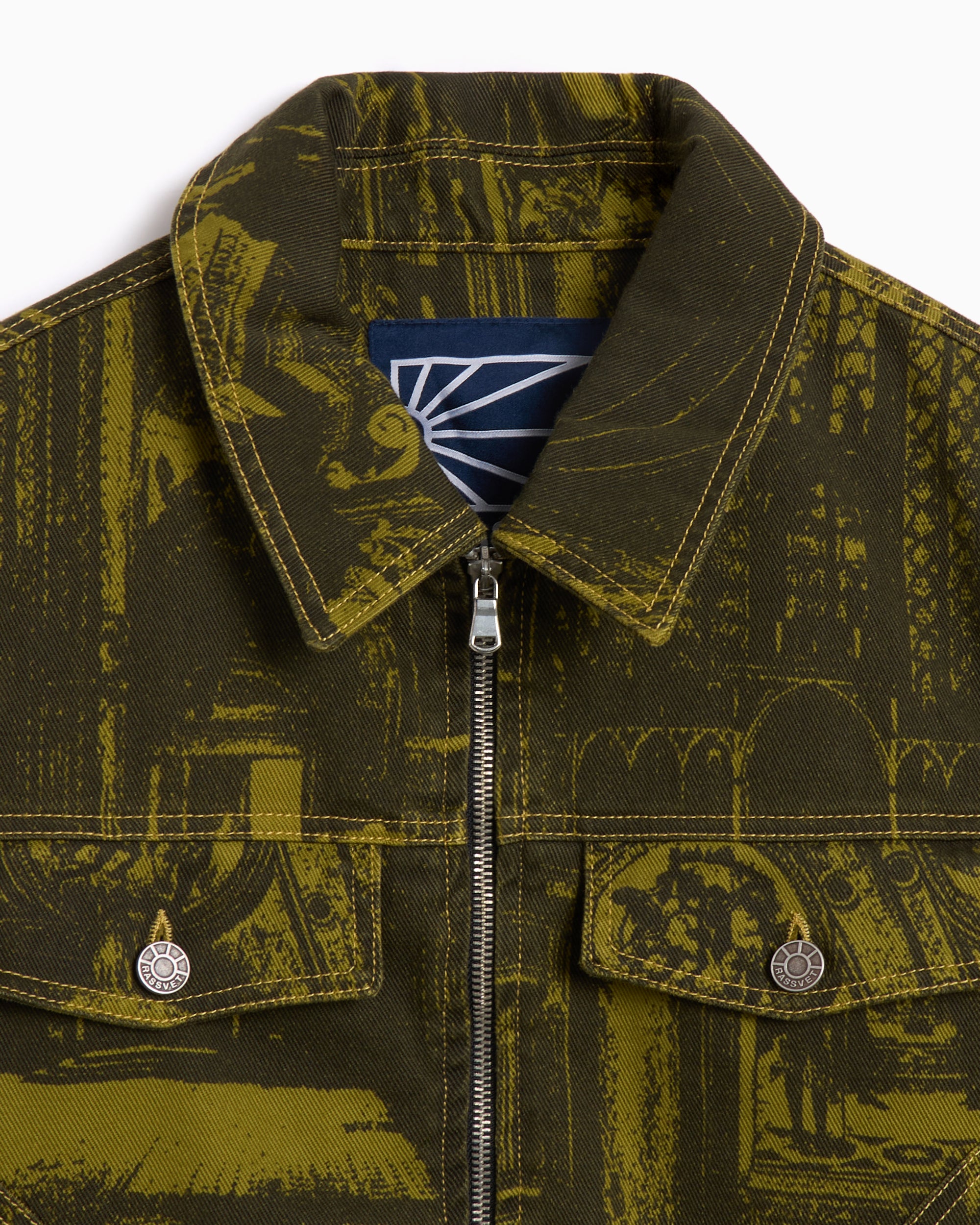 Jackets Coats Rassvet Printed Castle Men's Denim Jacket Men's Denim Jacket - PACC16J011-1