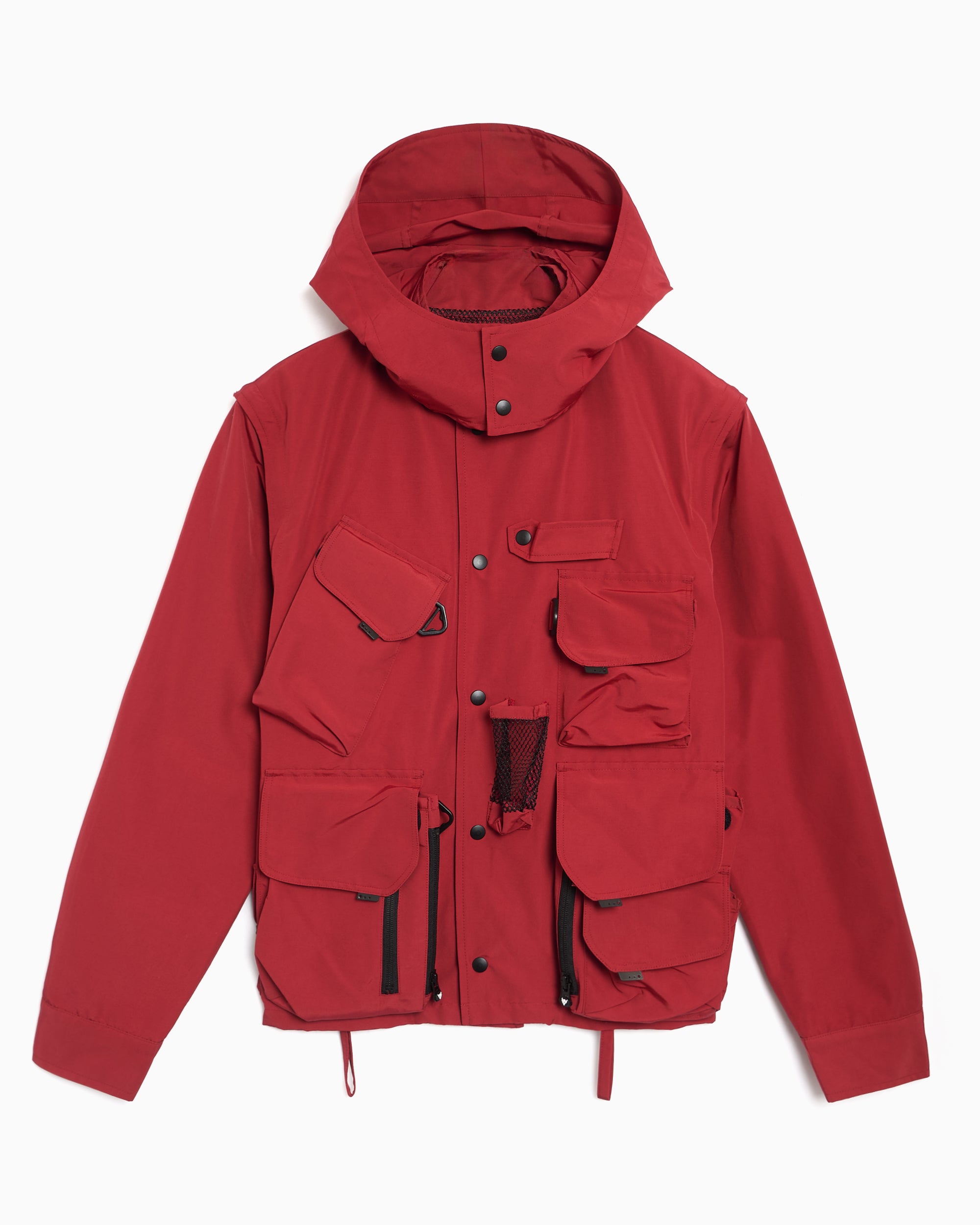Jackets Coats South2 West8 Tenkara Trout Detachable Relaxed Men's Rain Jacket - RW561-A-Red