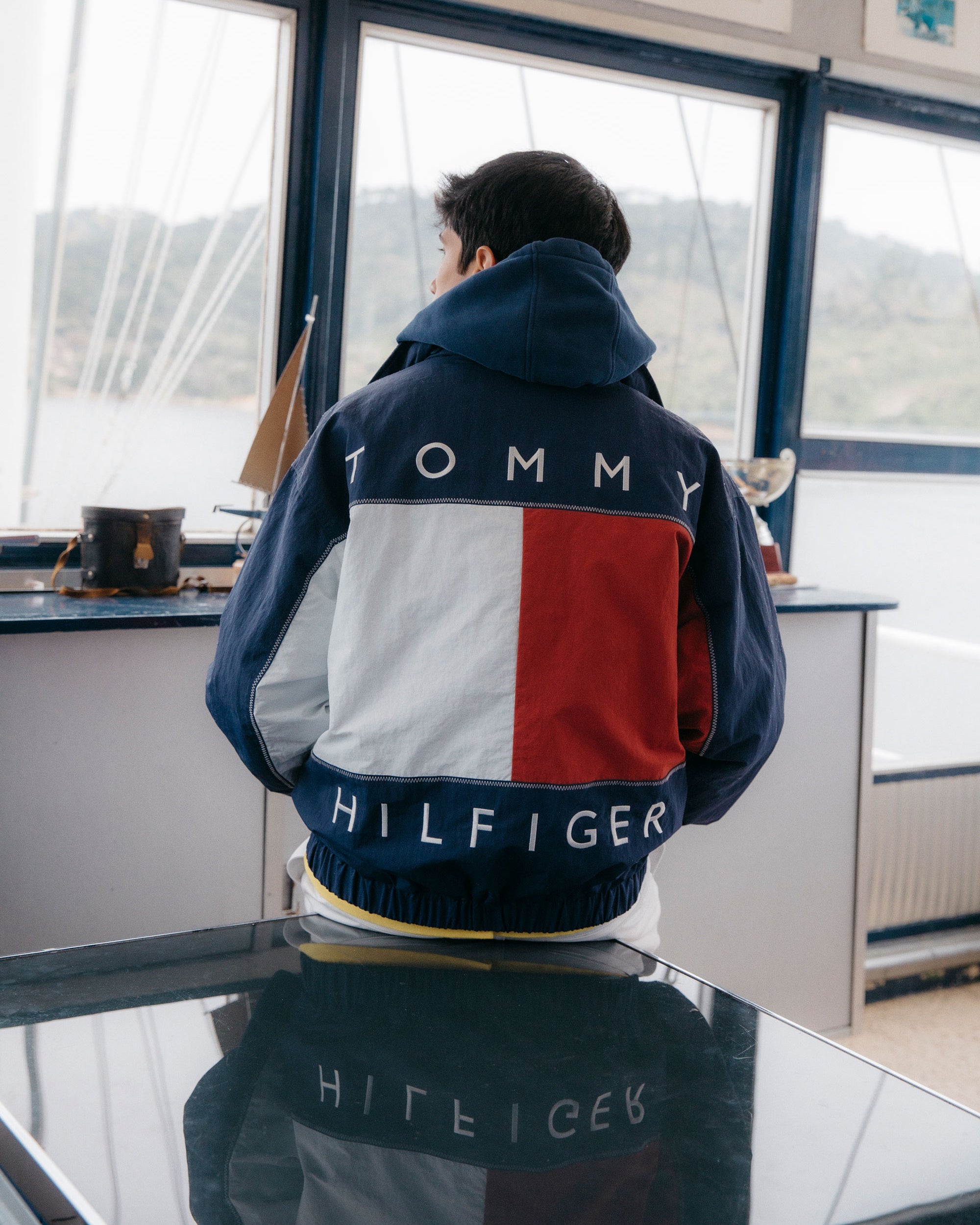 Jackets Coats Tommy Hilfiger Sailing Reversible Relaxed Men's Rain Jacket - MN0MN00006L6K