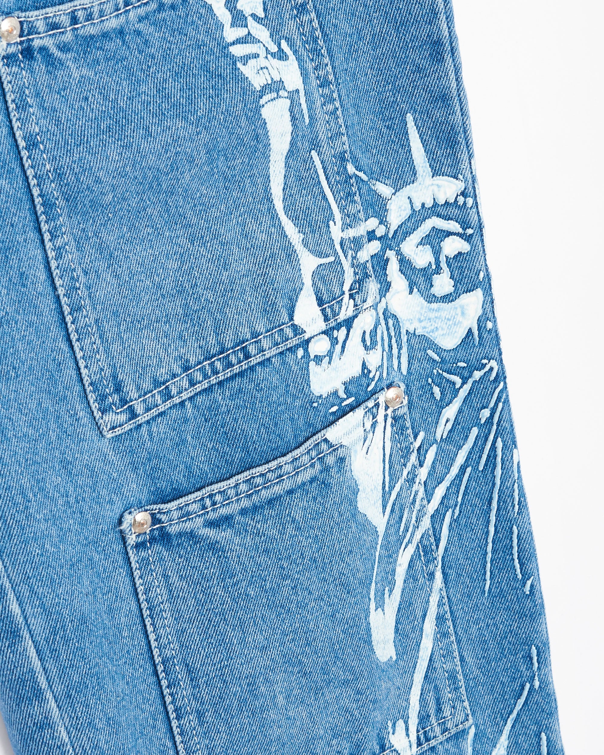 Jeans Lourdes New York Pockets Cargo Unisex Denim Pants Unisex Jeans - LO2SMT02AP-TE427.416