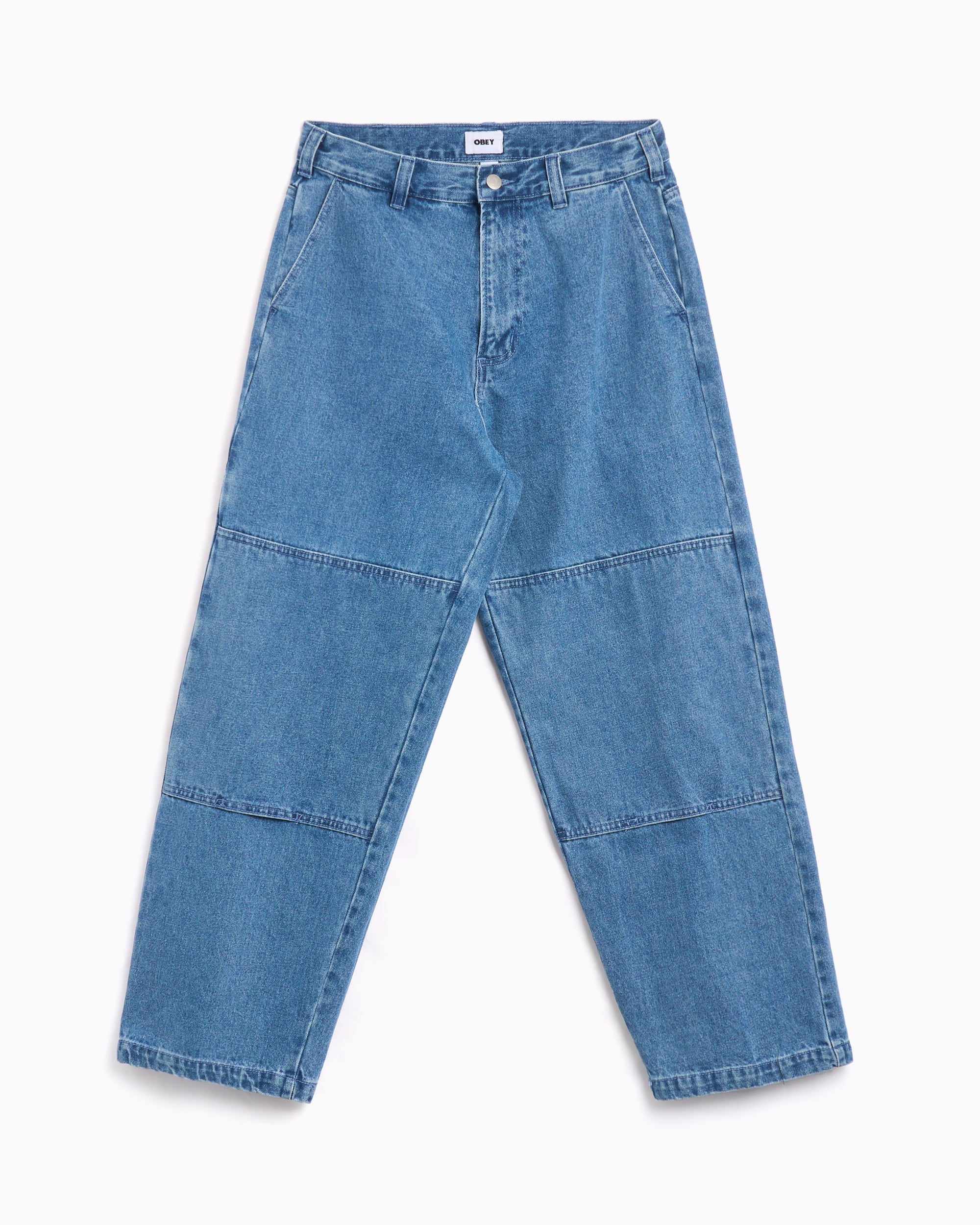 Jeans OBEY Clothing Bigwig Double Knee Worker Men's Denim Pants Relaxed Men's Jeans - 142010098-LIN