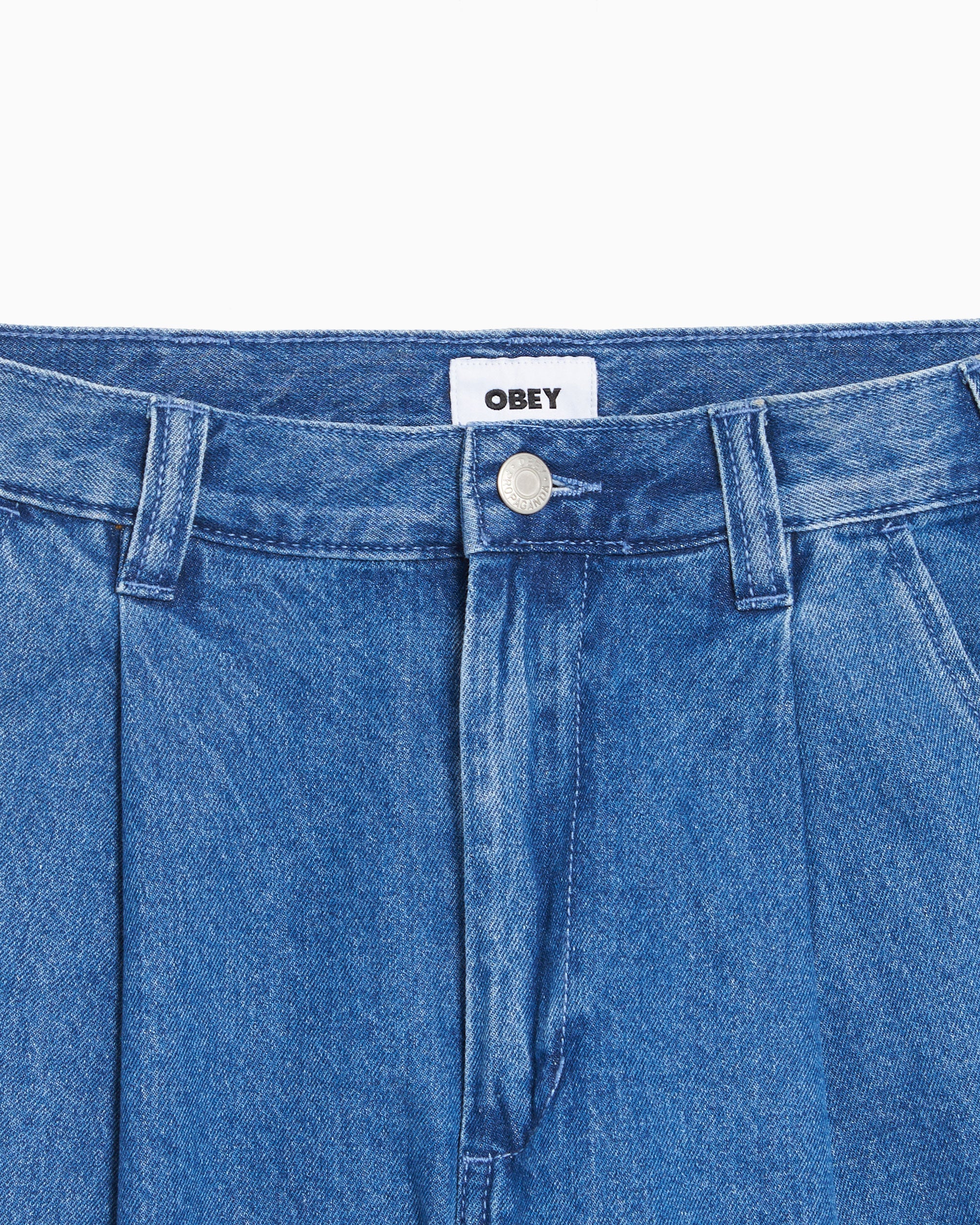 Jeans OBEY Clothing Oliver Pleated Oversize Men's Baggy Jeans - 142010108-LIN