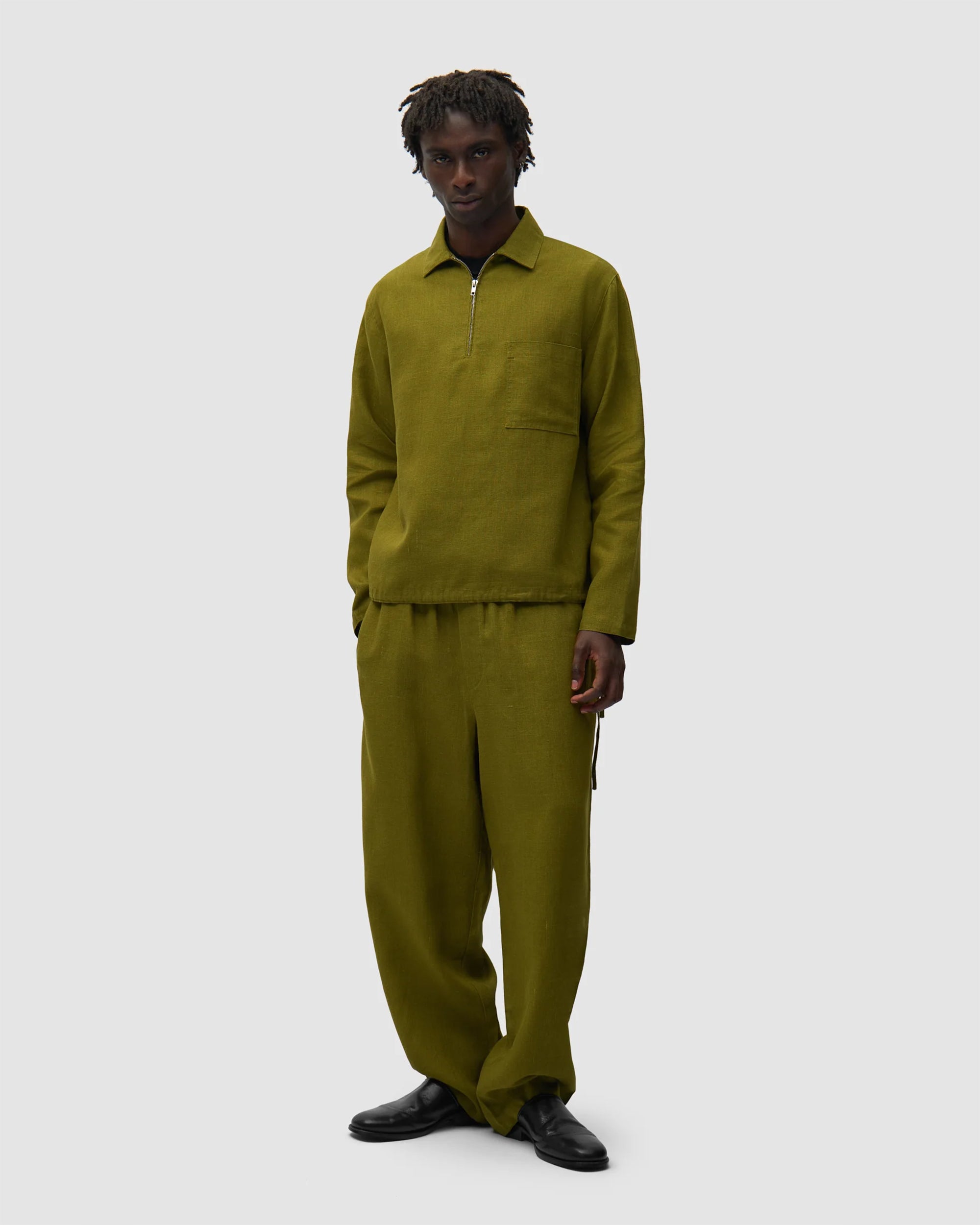 Pants Arte Antwerp Linen Relaxed Men's Sweatpants - SS26-013P-Green