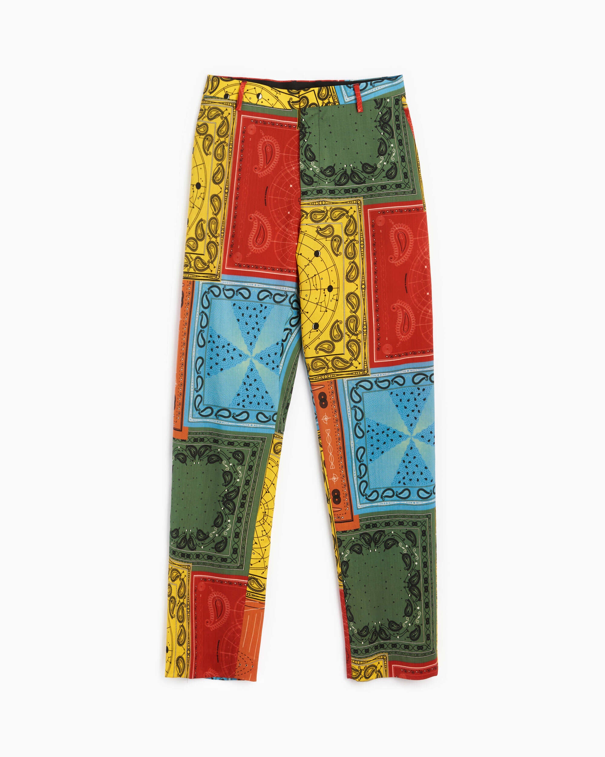 Pants Marcelo Burlon Bandana Men's Allover Printed Straight Leg Pants Men's Pants - CMCA149S22FAB0022518