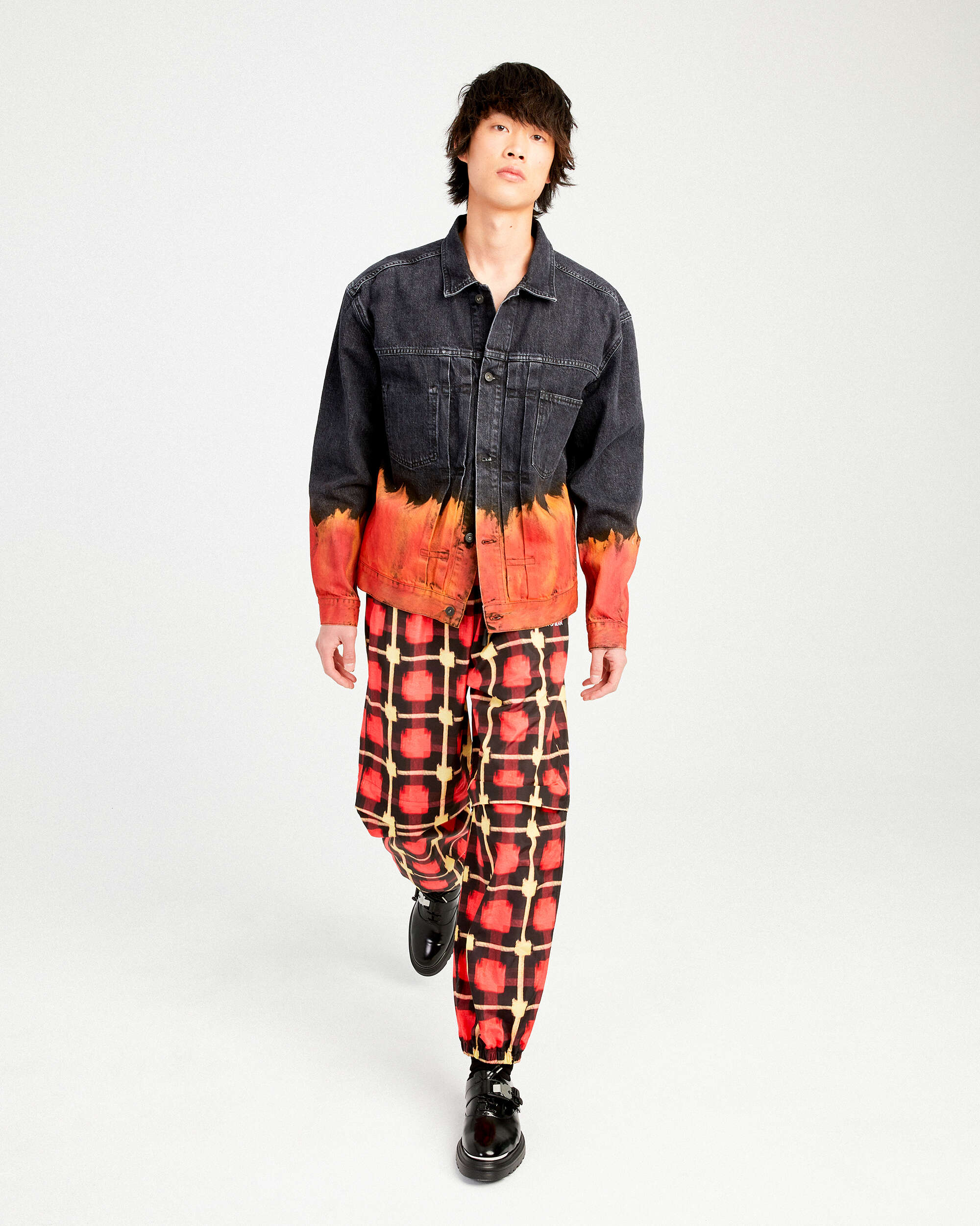 Pants Marcelo Burlon Logo Check Nylon Men's Jogger Pants Men's Pants - CMCA168S21FAB0012518