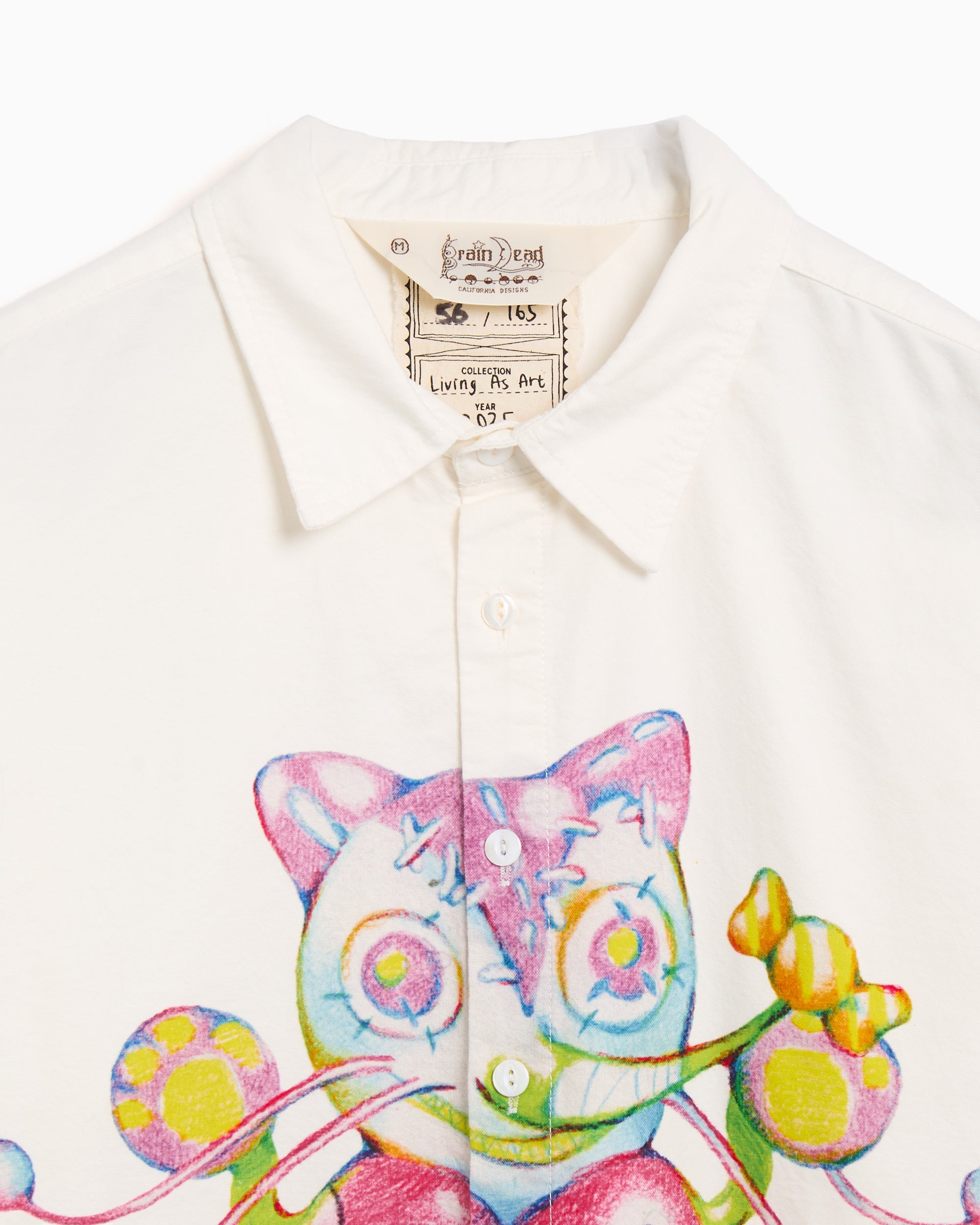 Shirts Brain Dead Gaspar Heart Oxford Graphic Men's Shirt - BD25T2400460-WHT
