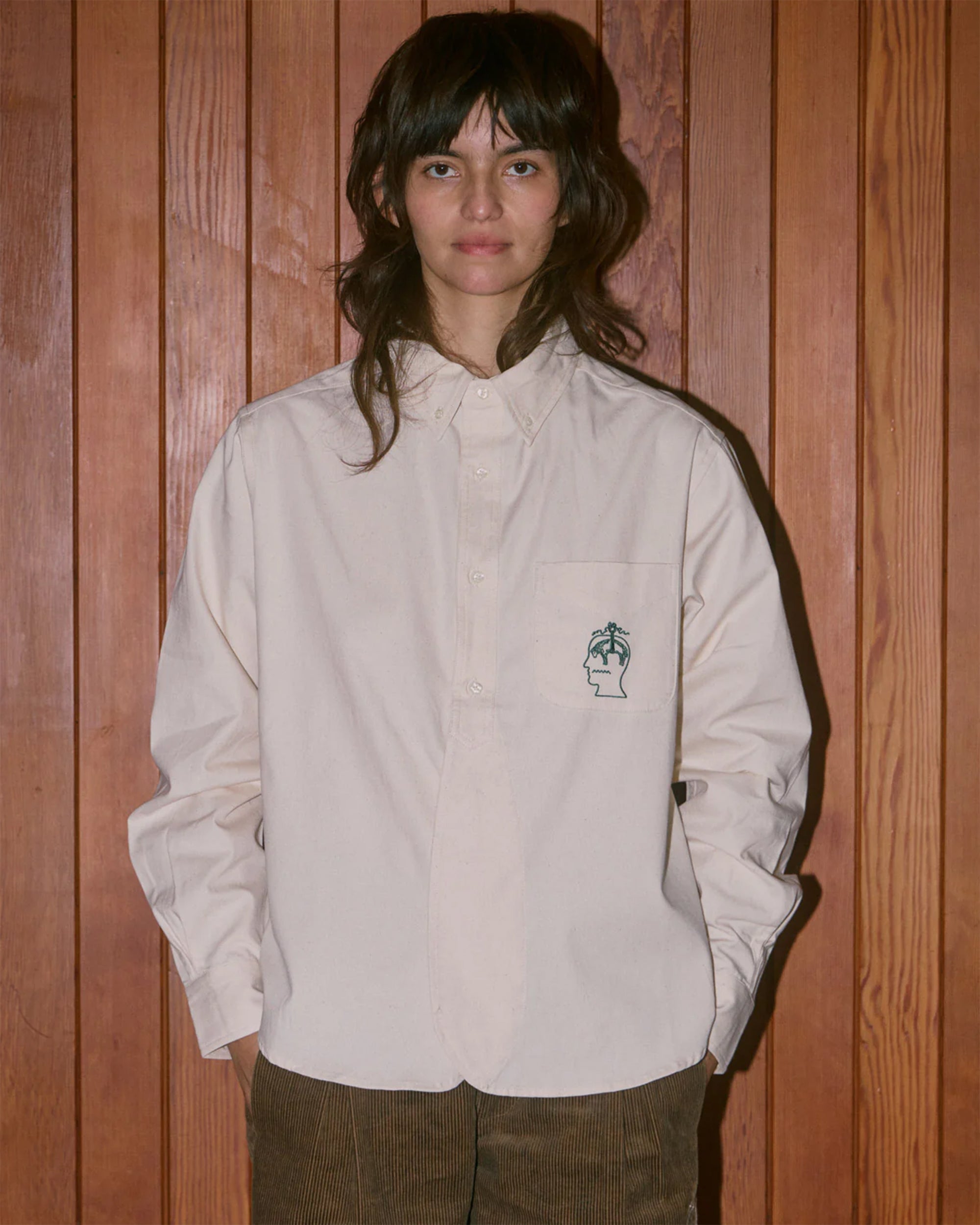 Shirts Brain Dead x Brooks Brothers California Embroidered Men's Shirt - BDP26T24005026WH02