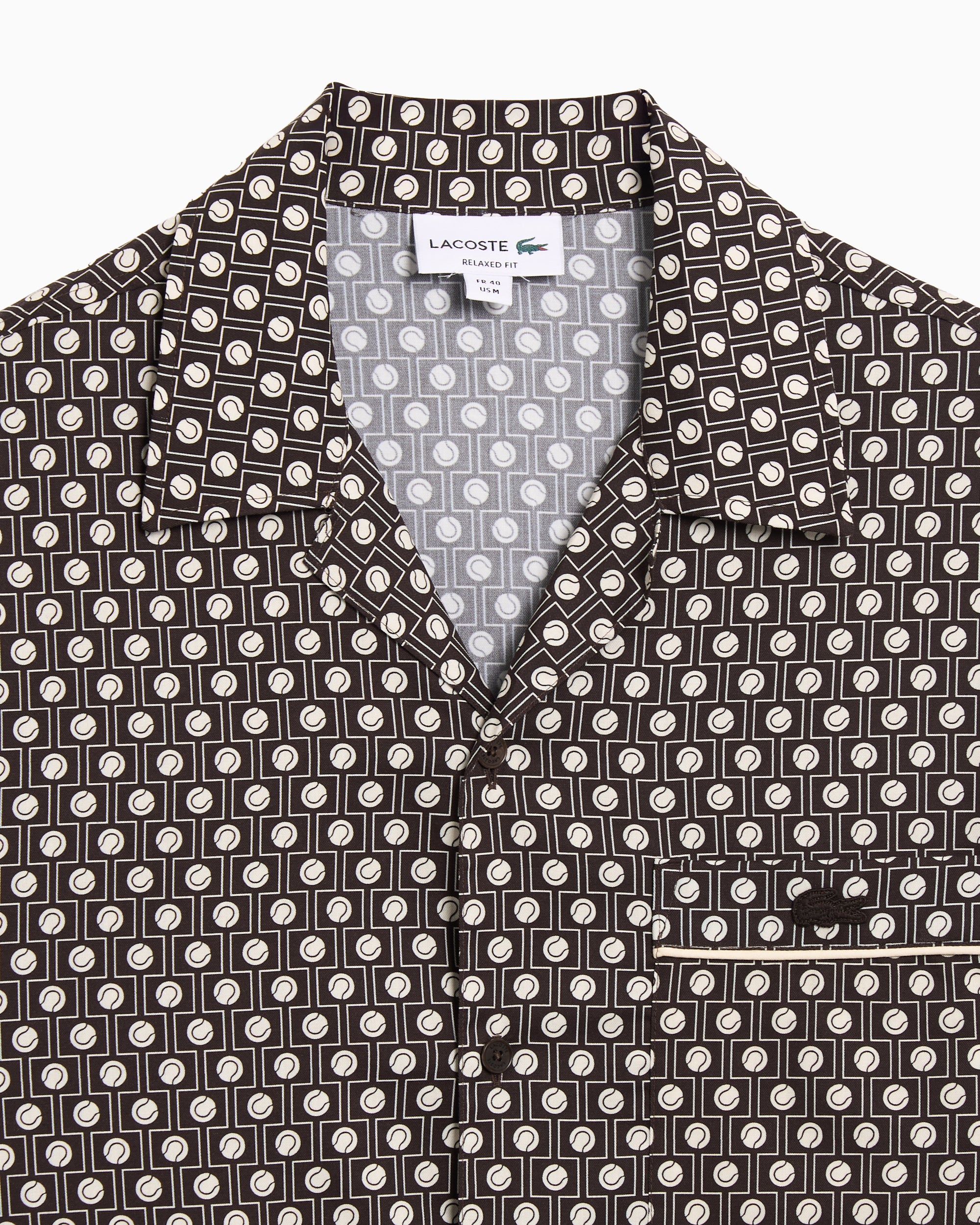 Shirts Lacoste Graphic Short-Sleeved Relaxed Men's Shirt - CH0712-00-7FI