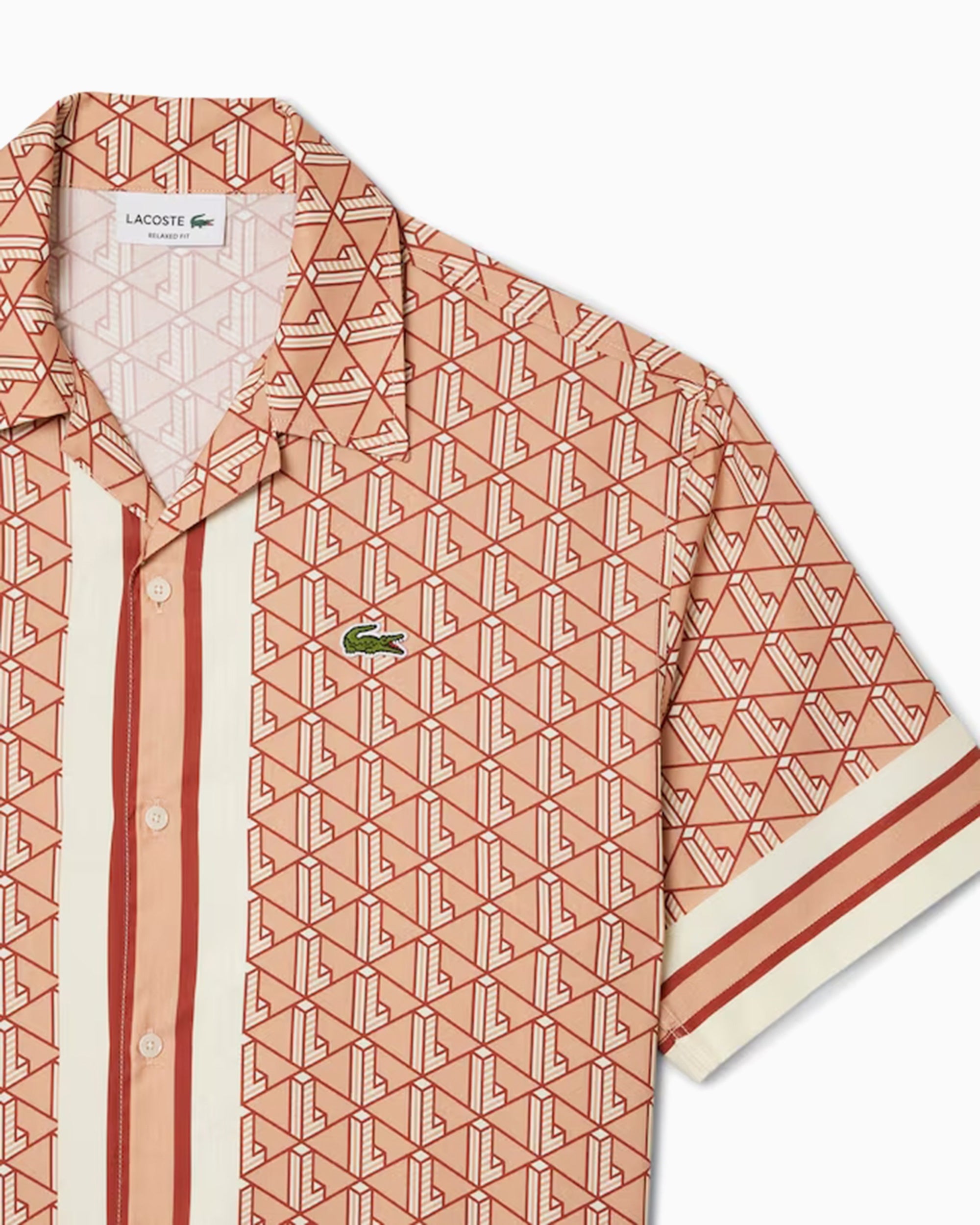 Shirts Lacoste Monogram Short-Sleeved Straight Men's Shirt - CH9094-00-F9I
