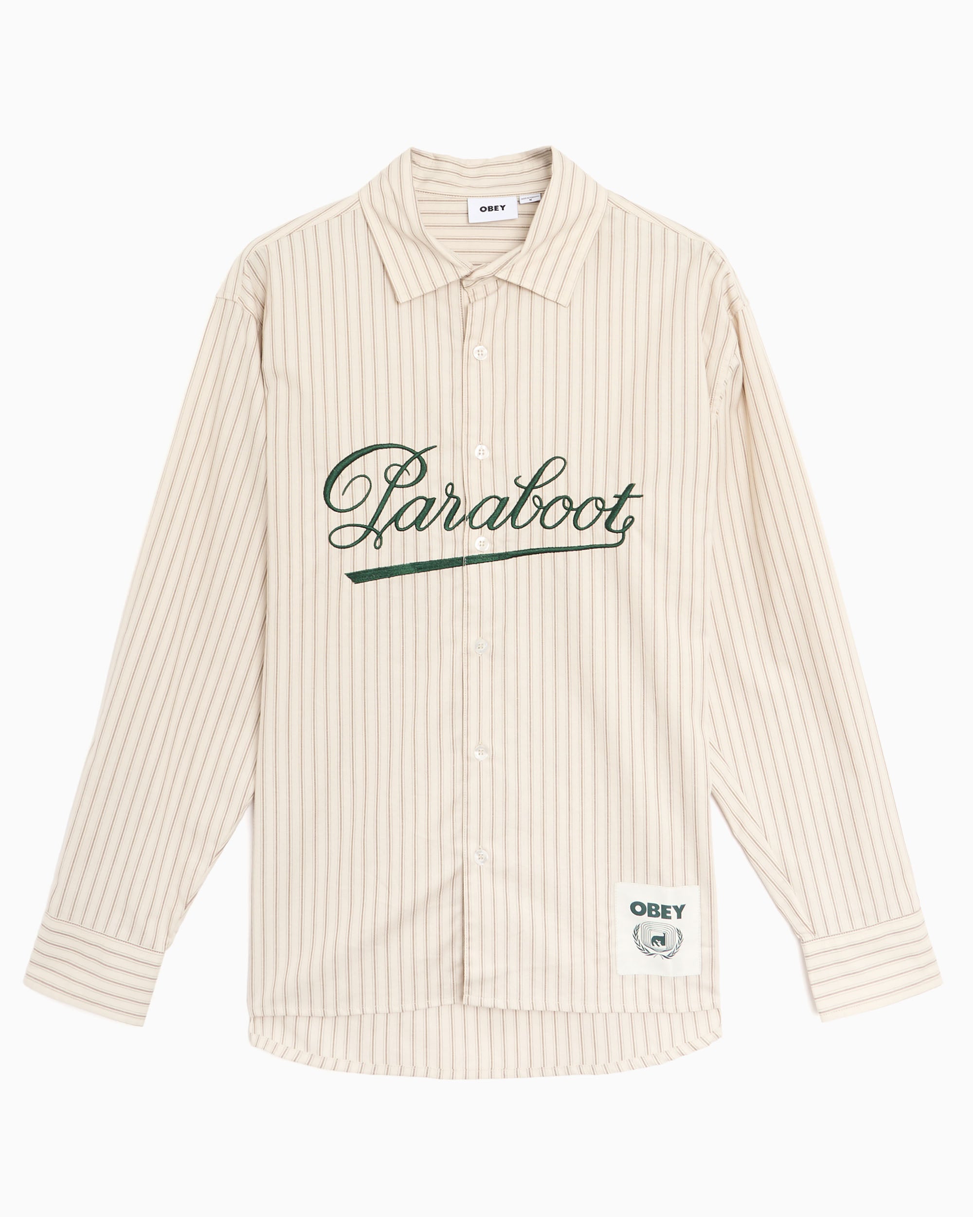 Shirts OBEY Clothing x Paraboot Bochy Embroidered Striped Men's Shirt - 181200440-BIR