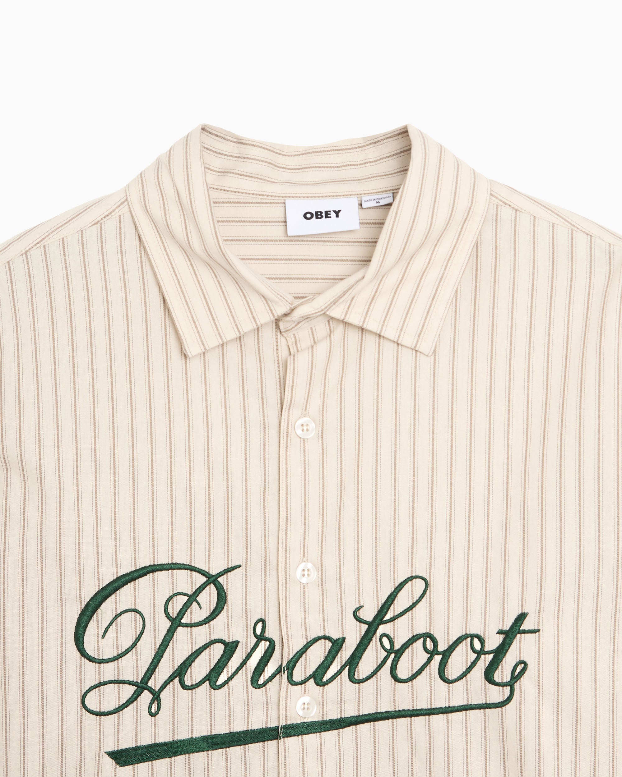Shirts OBEY Clothing x Paraboot Bochy Embroidered Striped Men's Shirt - 181200440-BIR