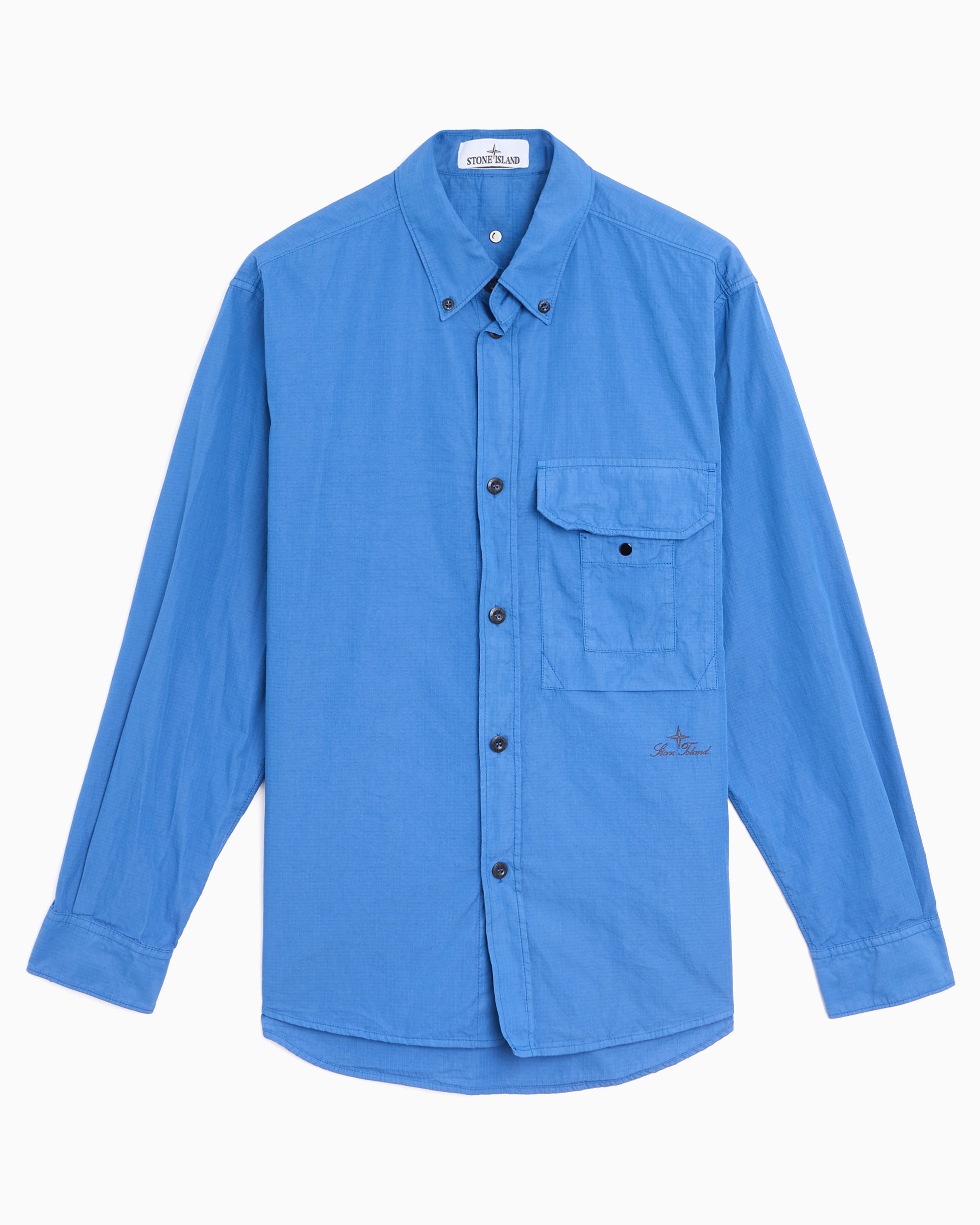 Shirts Stone Island Ripstop Embroidered Relaxed Men's Shirt - L1S151100028-V0022