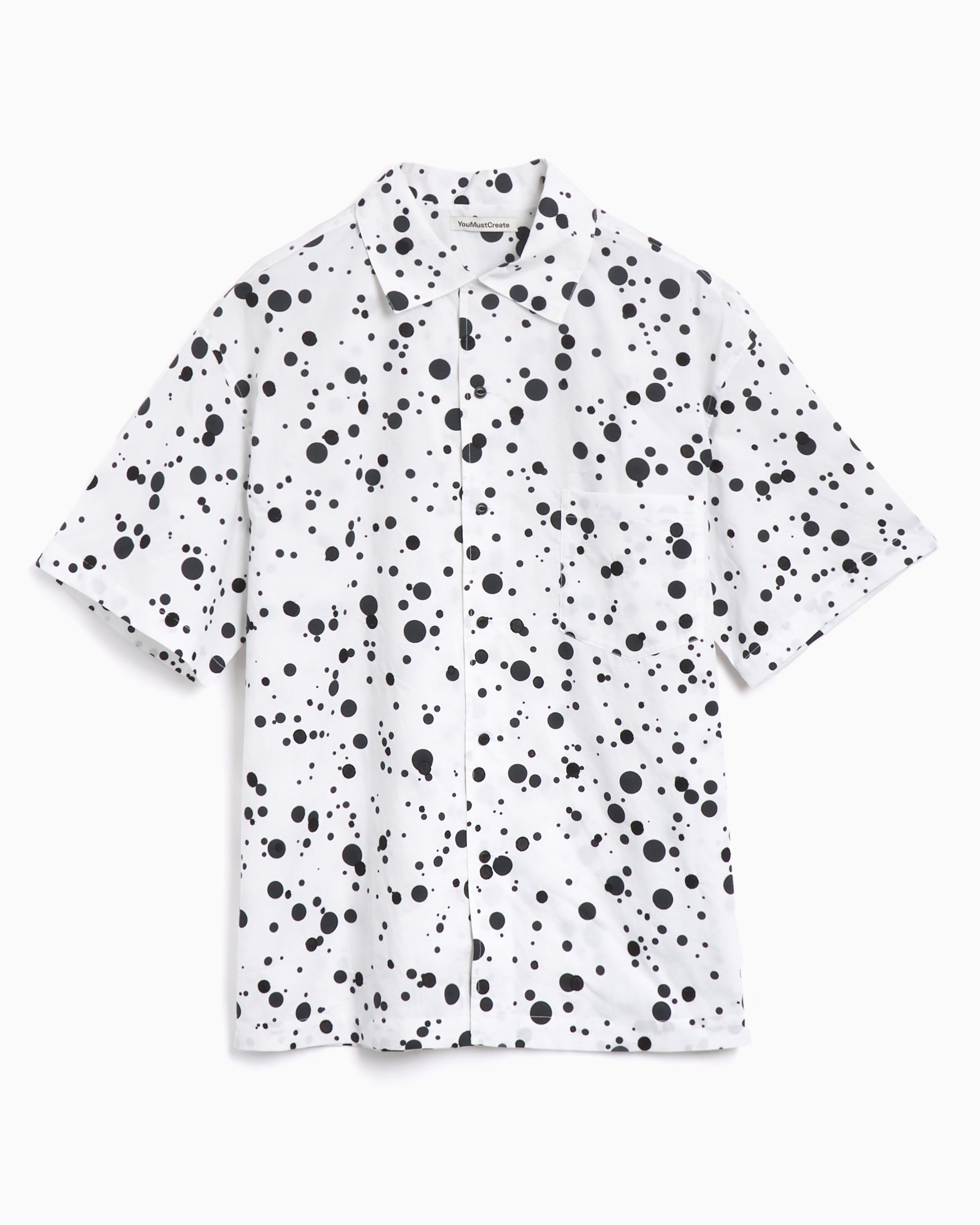 Shirts YMC Sidri Men's Short Sleeve Shirt Relaxed Men's Shirt - P2YAT-WHITE/BLACK