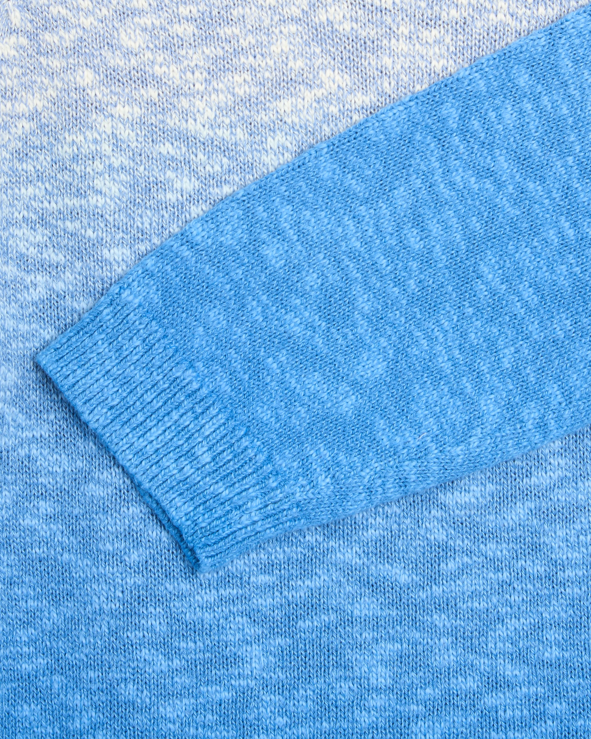 Sweaters Awake NY Hand Dip-Dyed Embroidered Relaxed Men's Sweater - AWK-SP26-KN001-BLU