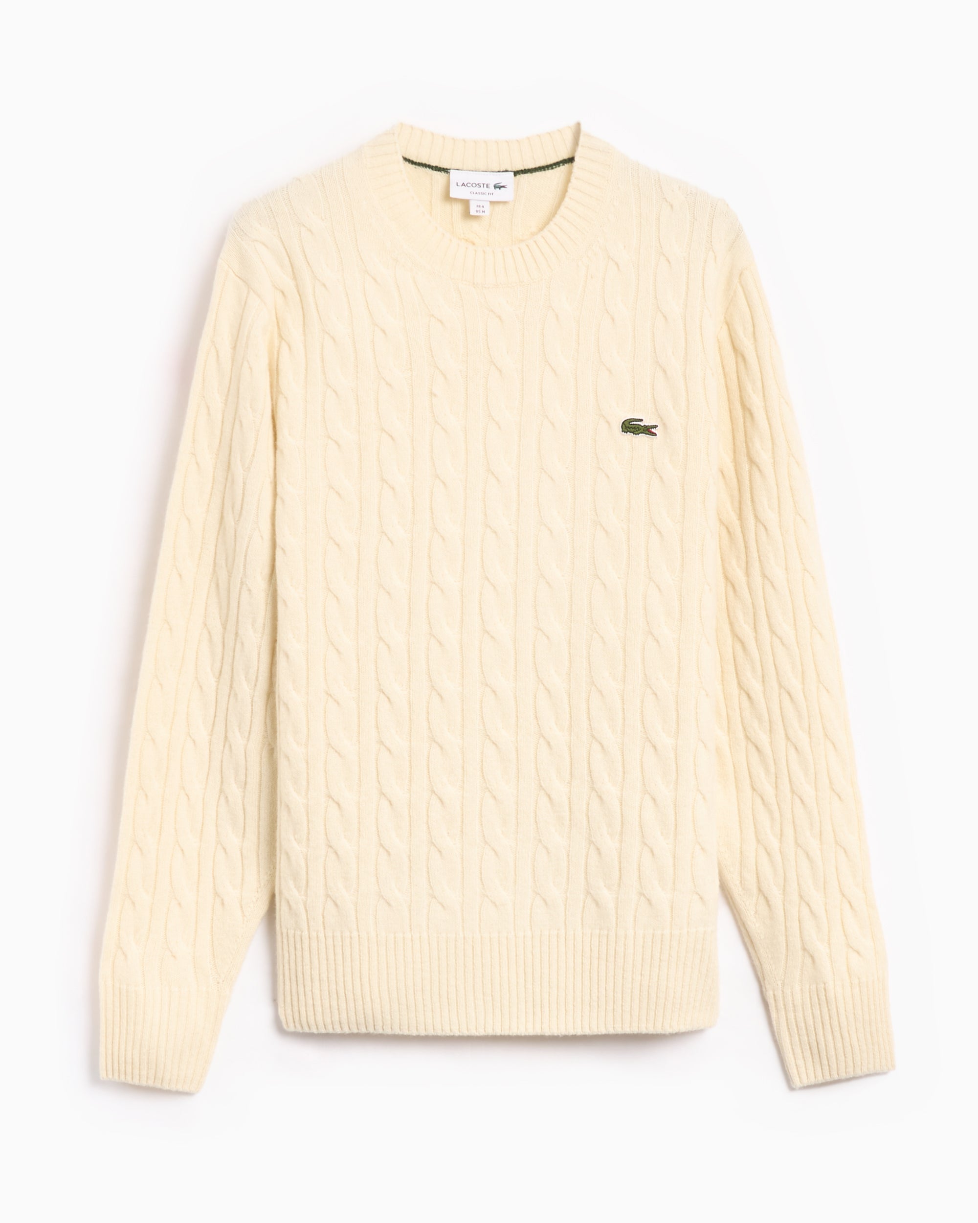 Sweaters Lacoste Cable Knit Carded Wool Crew Neck Men's Sweater - AH2924-00-XFJ
