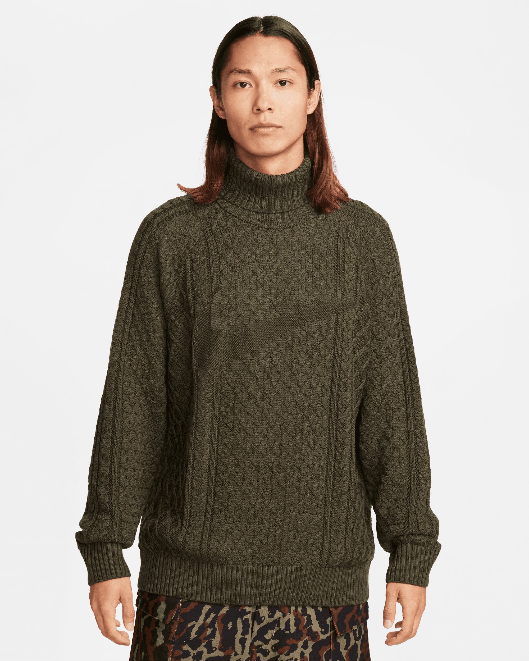 Sweaters Nike Life Men's Turtleneck Cable Knit Sweater Men's Sweater - FB7770-325