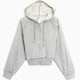 Sweatshirt com fecho com logótipo Crop adidas Originals para mulher