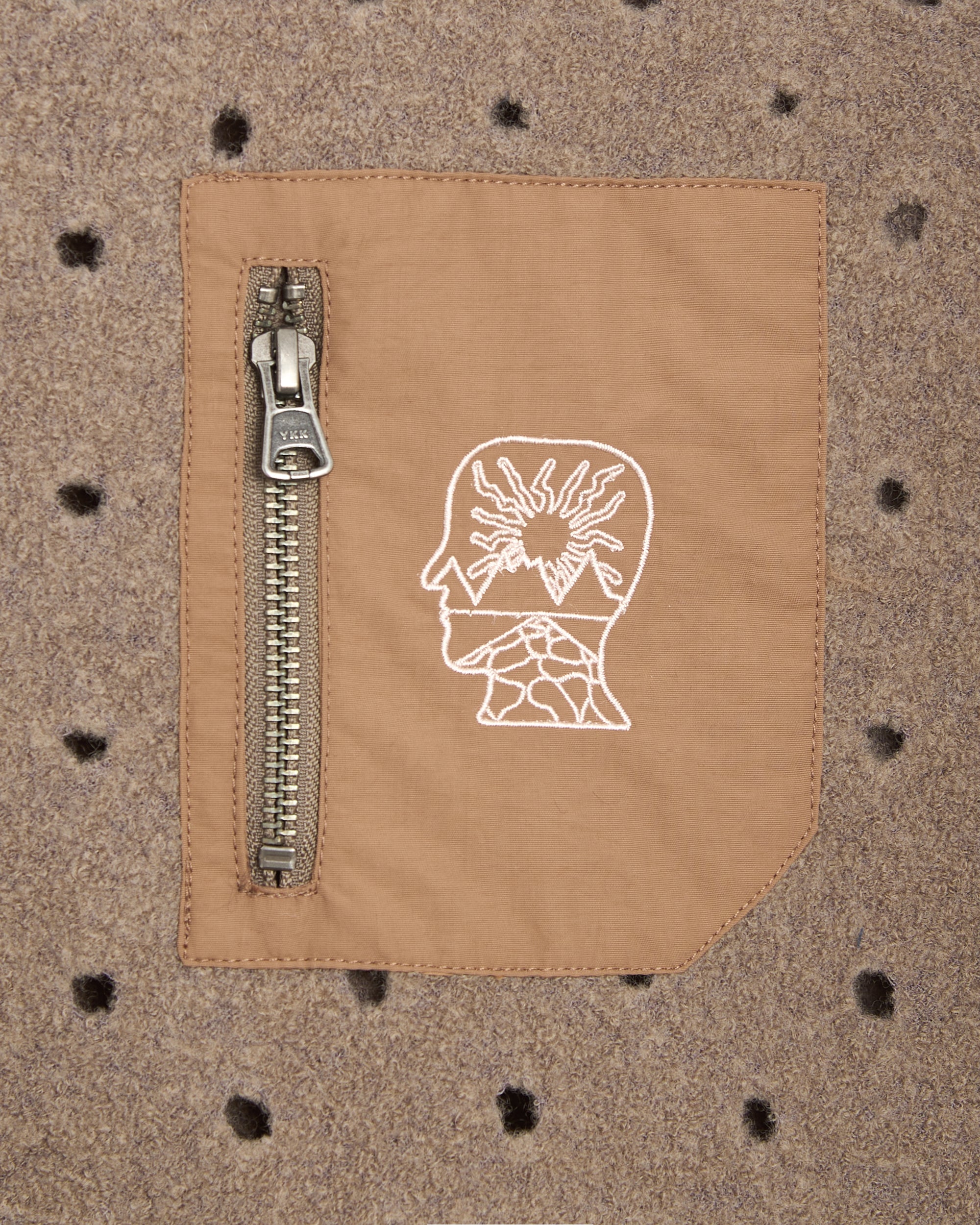 Sweatshirts Brain Dead Hole Mock Neck Relaxed Men's Half Zip Sweatshirt - BDP26O02004848BR01