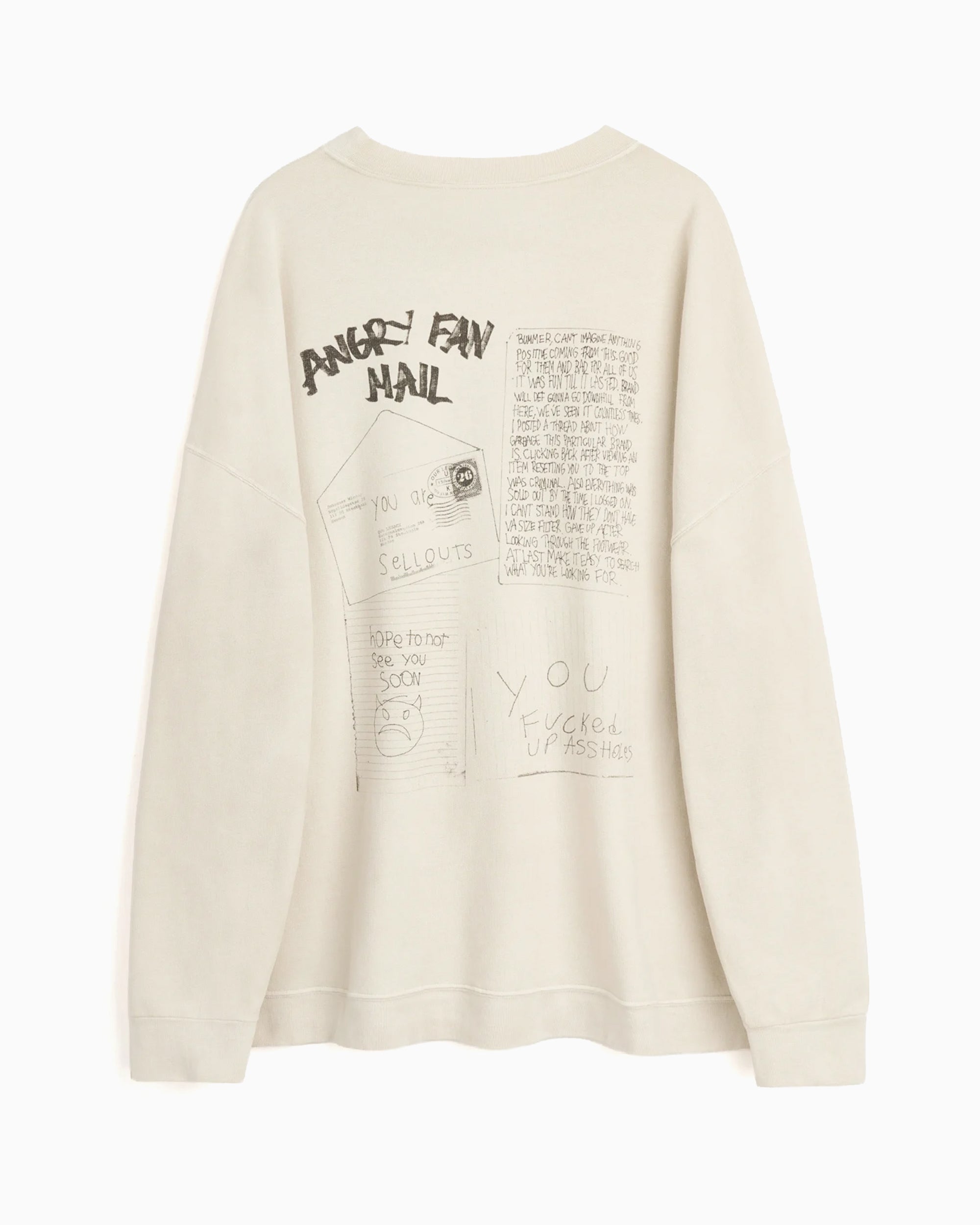 Sweatshirts Our Legacy Angry Fan Mail Graphic Oversize Men's Sweatshirt - M2266SA