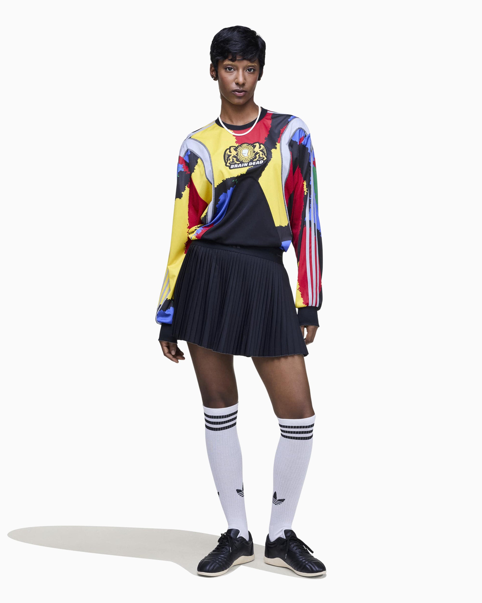 T-Shirts adidas Originals x Brain Dead Graphic Long-Sleeved Relaxed Unisex Jersey T-Shirt - JY7958