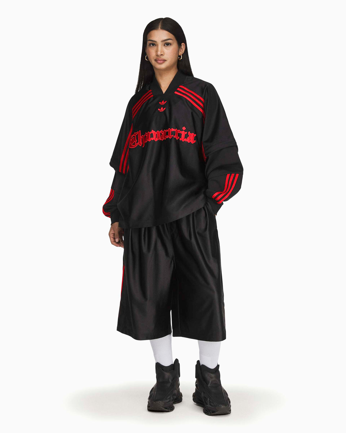 T-Shirts adidas Originals x Willy Chavarria "Dazzle" Graphic Long-Sleeved Oversize Men's Jersey T-Shirt - KZ3116