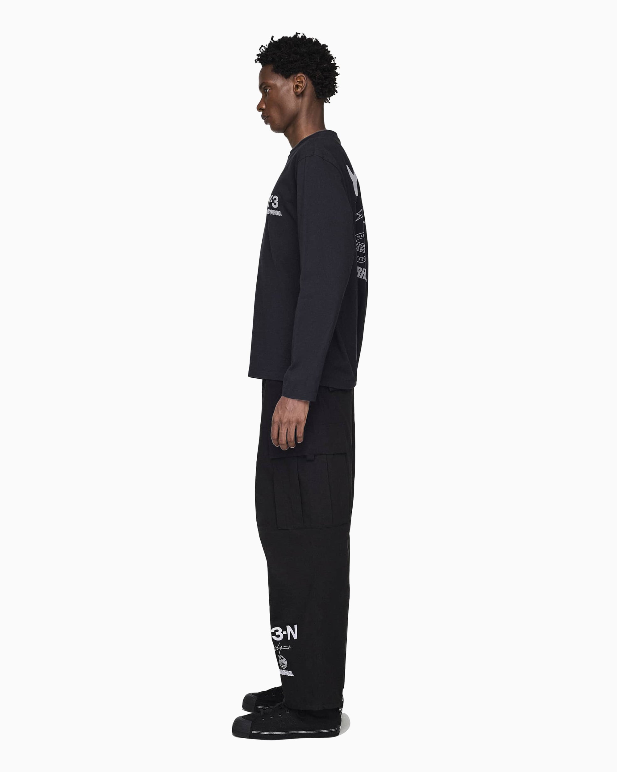 T-Shirts adidas Y-3 x Neighborhood Logo LS Long-Sleeved Relaxed Men's T-Shirt - JW7001