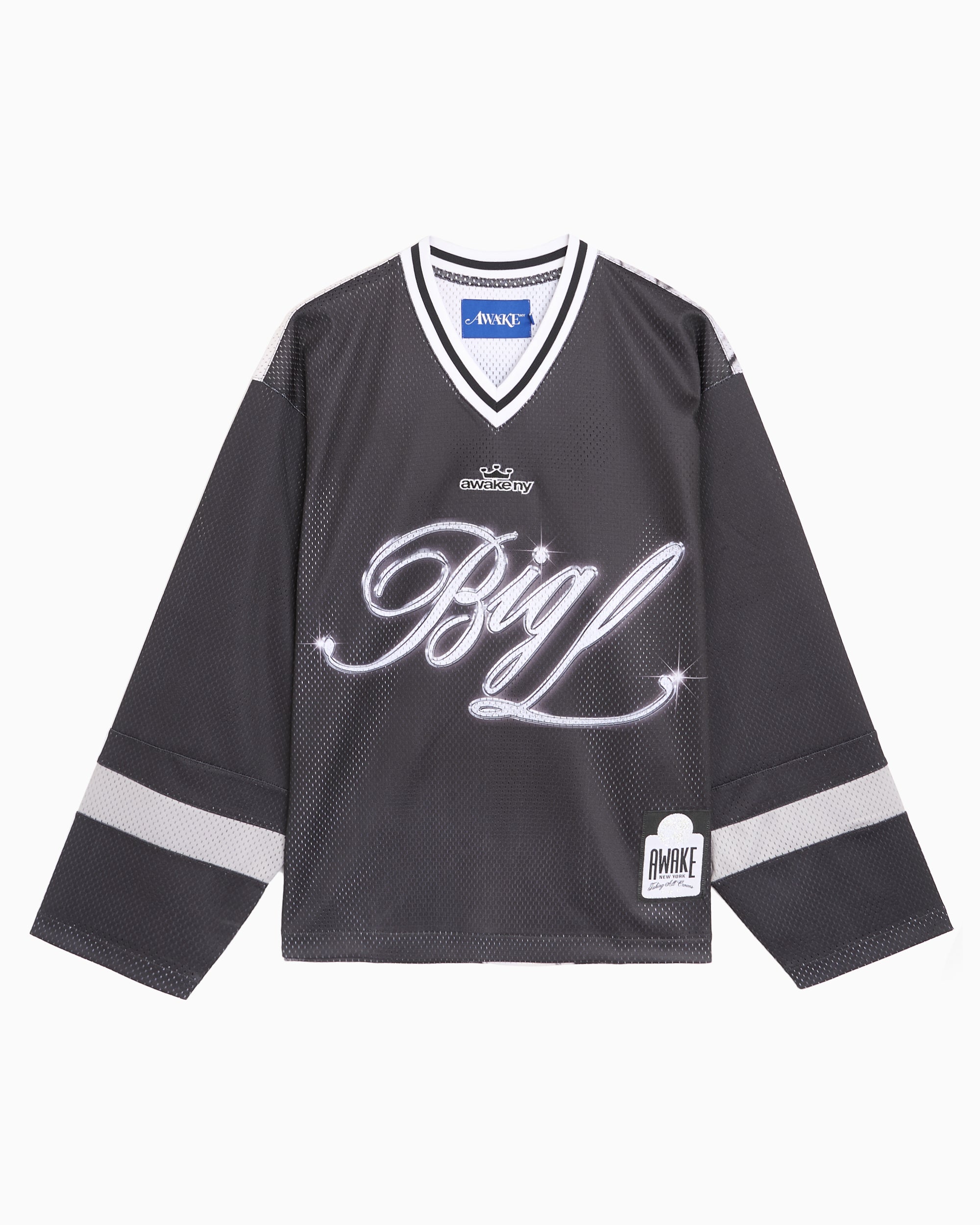 T-Shirts Awake NY x Big L "The Big Picture" Graphic Long-Sleeved Relaxed Men's Jersey T-Shirt - AWK-SP26-TP008-BLK