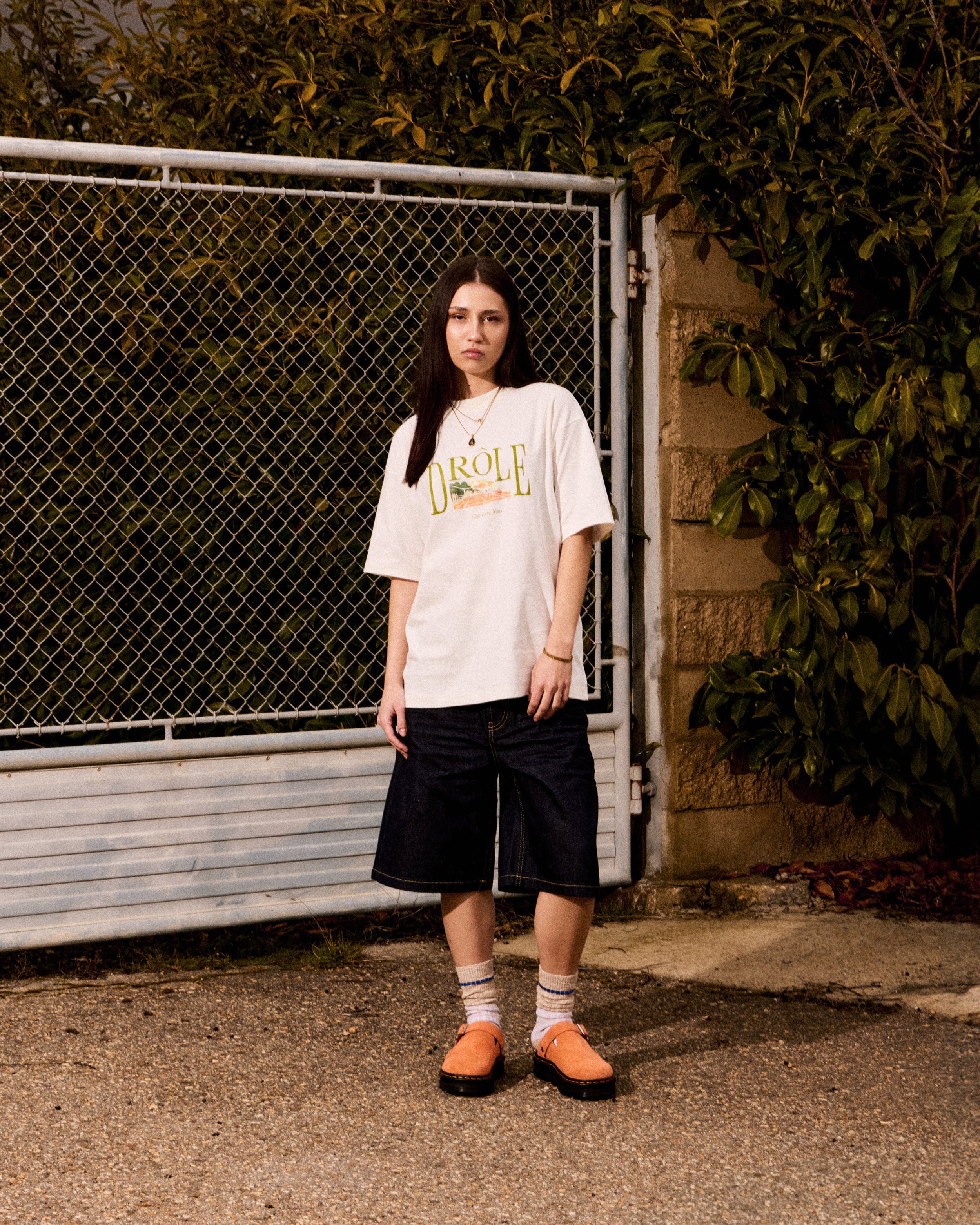 T-Shirts Drôle de Monsieur Tennis Court Men's T-Shirt Men's T-Shirt - TS246-CO002-OW