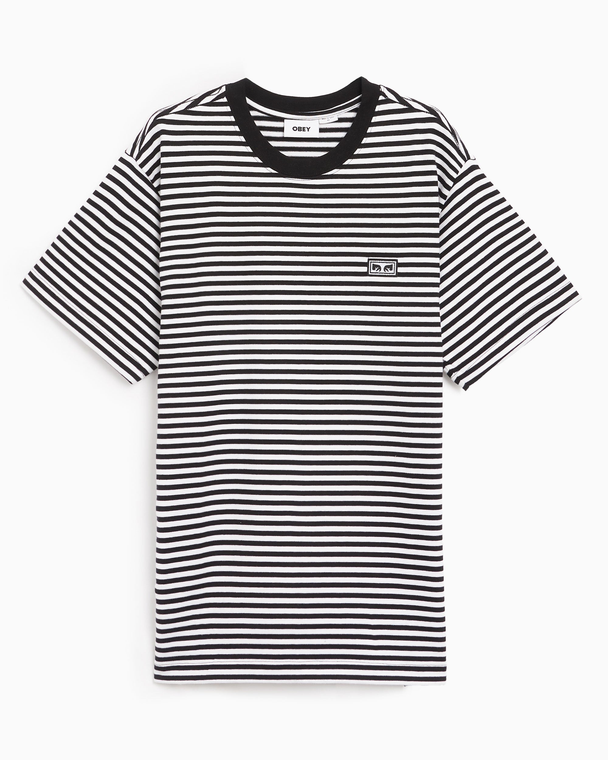 T-Shirts OBEY Clothing Established Works Eyes Men's Striped T-Shirt Men's T-Shirt - 131080331-BKM
