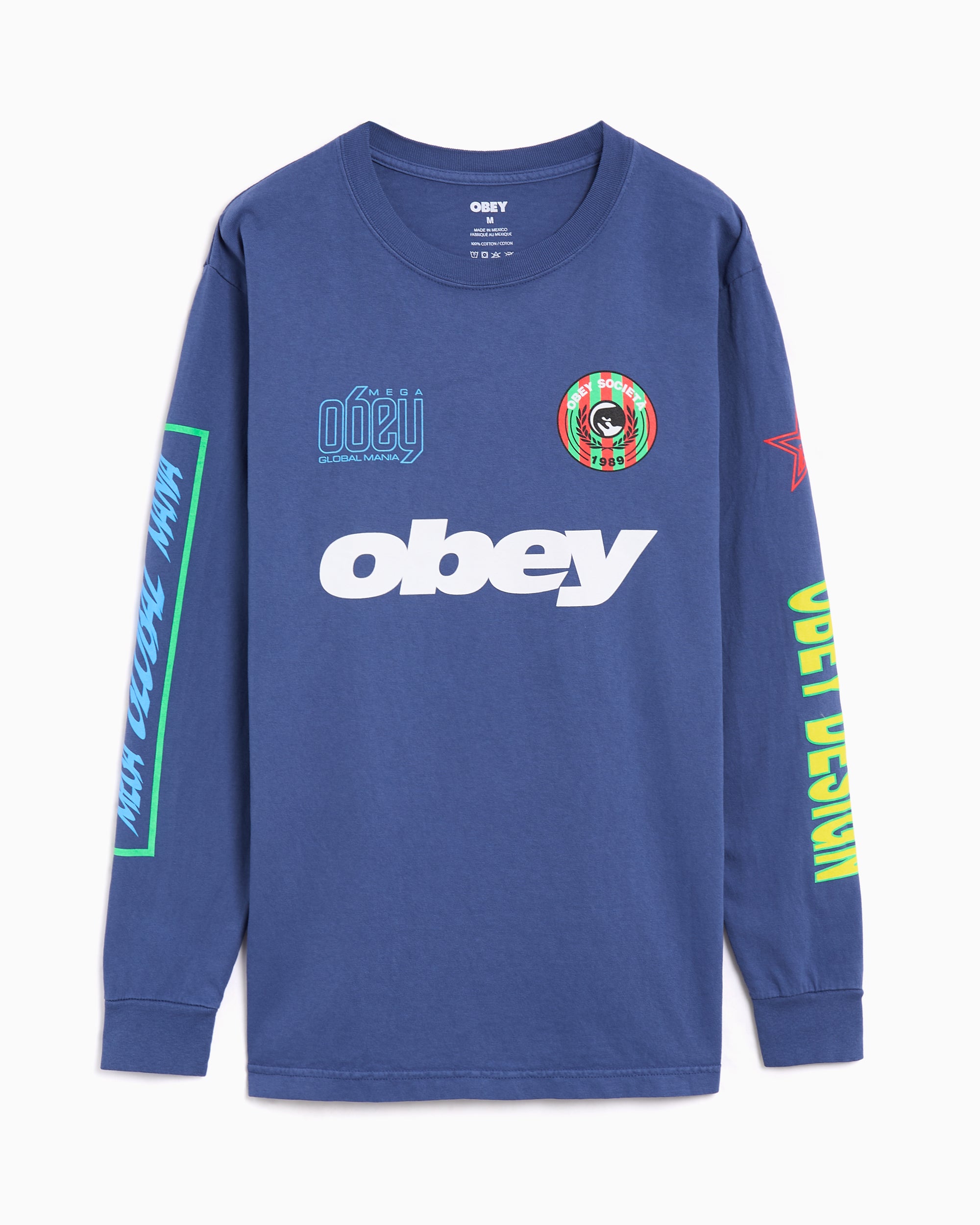 T-Shirts OBEY Clothing Mega Global Mania Graphic Long-Sleeved Men's T-Shirt - 168004211-DDEN