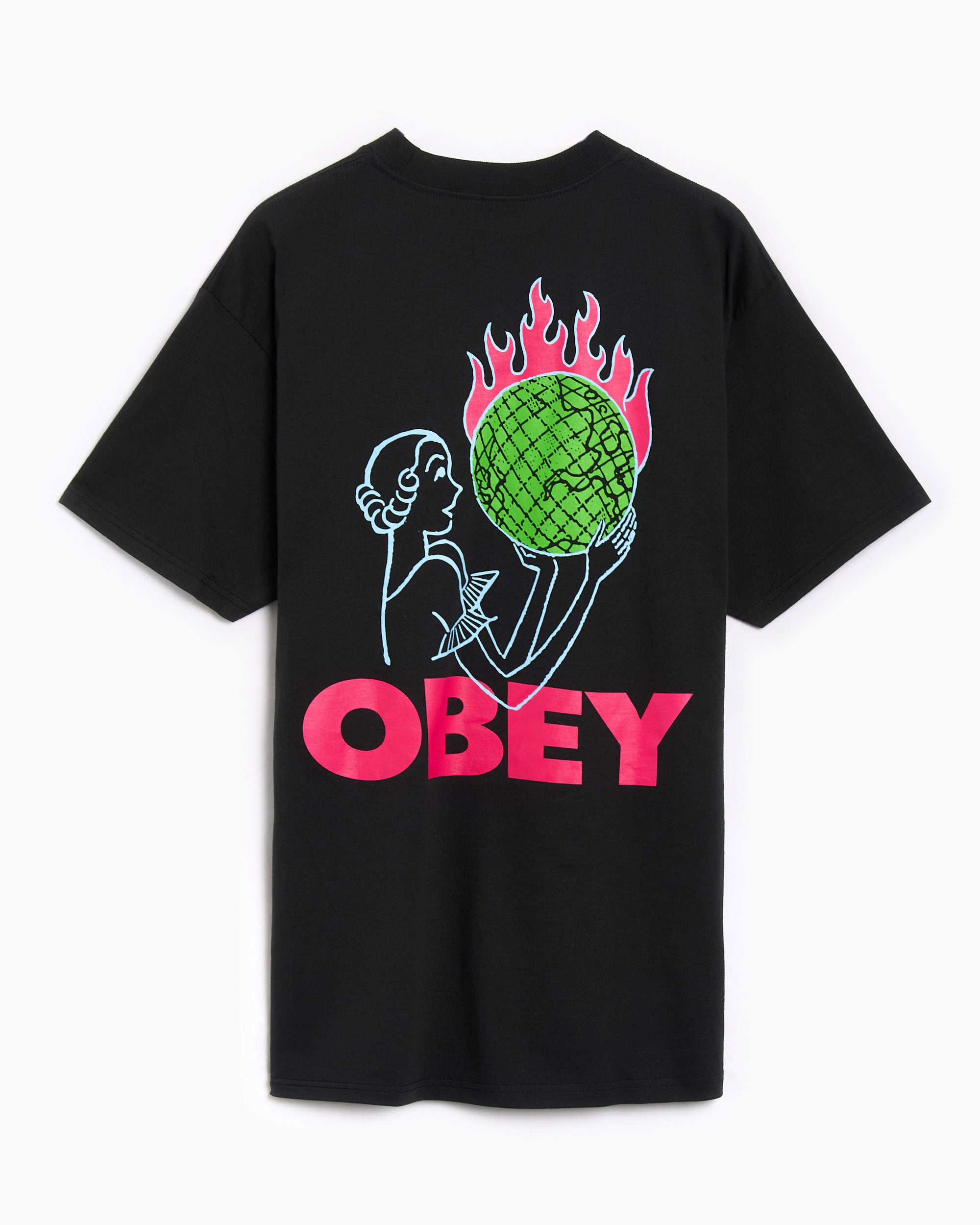 T-Shirts OBEY Clothing World in Flames Graphic Men's T-Shirt - 165264236-VBL