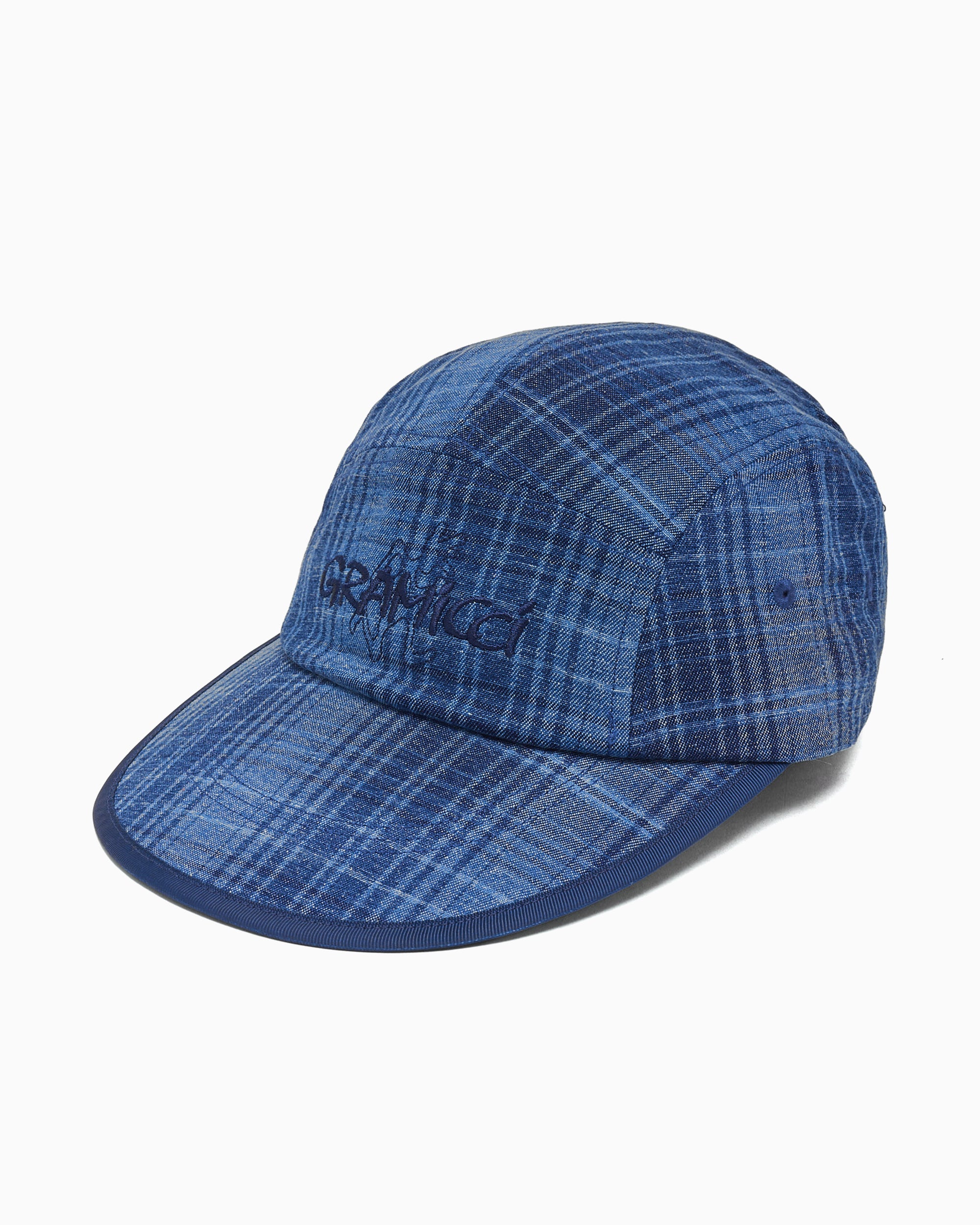 Caps Gramicci O.G. Long Bill Plaid Unisex Cap - G5FA-153-INDIGOCHECKEREDPLAID