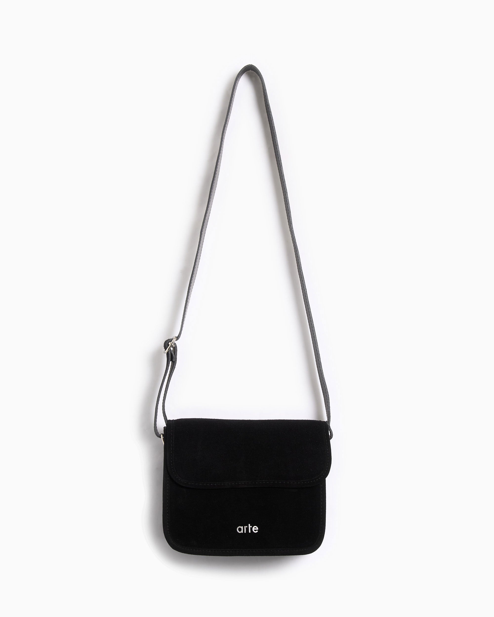 Handbags Arte Antwerp Suede Crossbody Bag Unisex Bag - AW25-177AC-Black