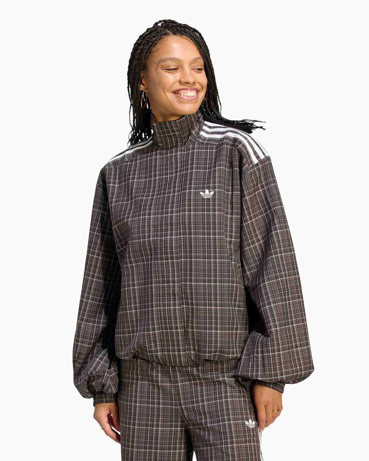Jackets Coats adidas Originals Plaid Bubbly Relaxed Women's Light Jacket - LG3953