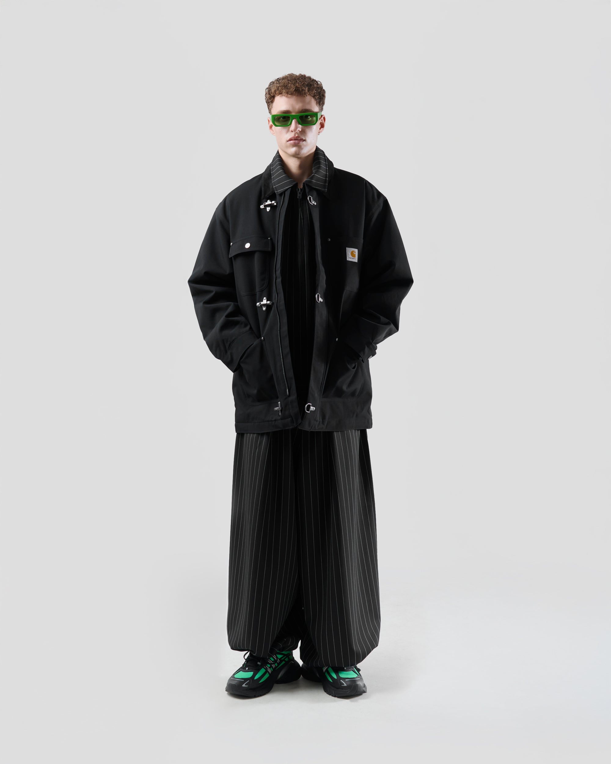 Jackets Coats adidas Y-3 Refined Wool UT Striped Relaxed Men's Light Jacket - KG6002
